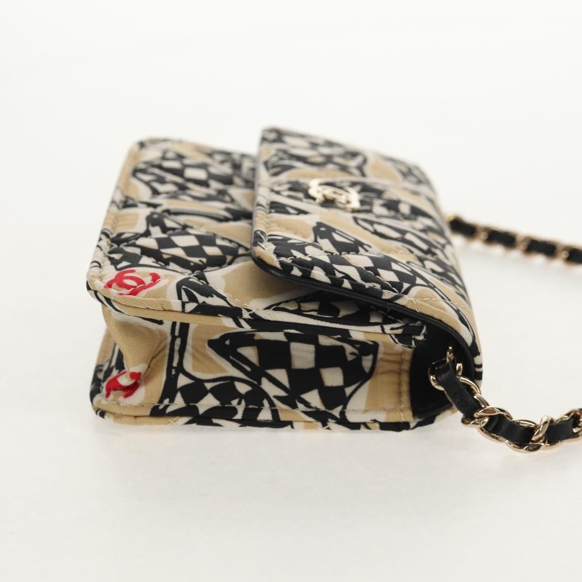Chanel Chanel Flap Card Holder on Chain Quilted Printed Canvas Size ONE SIZE - 4 Thumbnail
