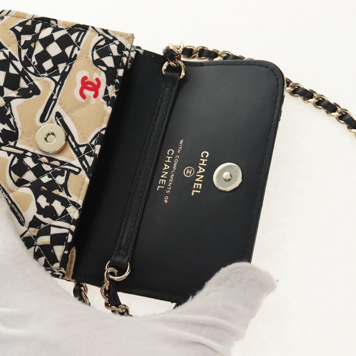 Chanel Chanel Flap Card Holder on Chain Quilted Printed Canvas Size ONE SIZE - 18 Thumbnail