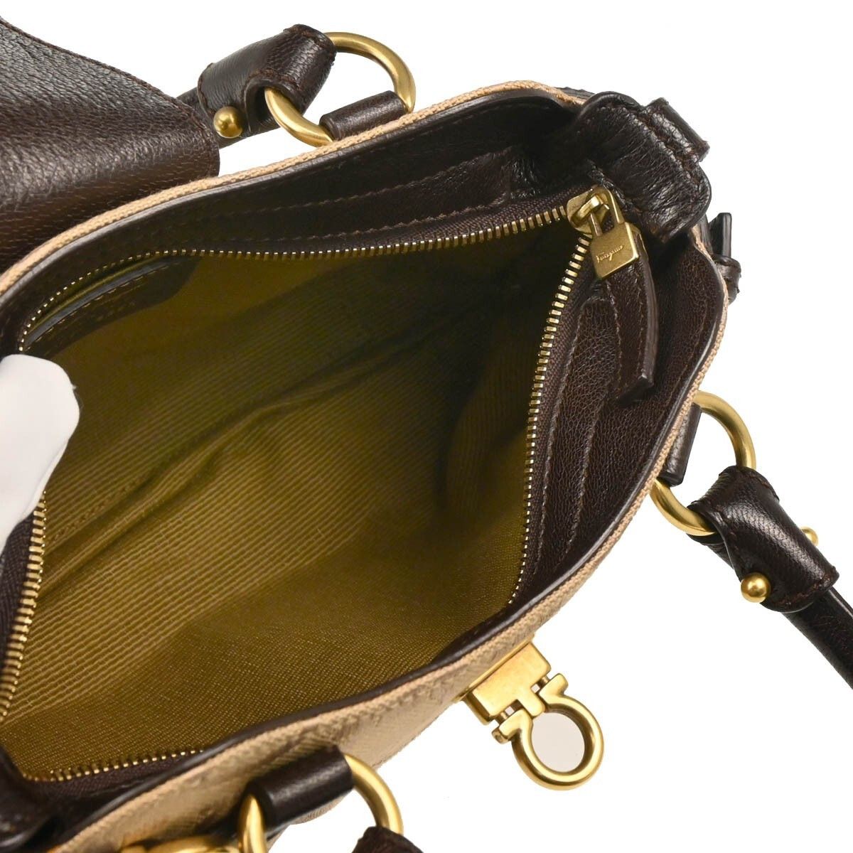 Salvatore Ferragamo Salvatore Ferragamo Gancini handbag Canvas and Leather Size ONE SIZE - 3 Thumbnail