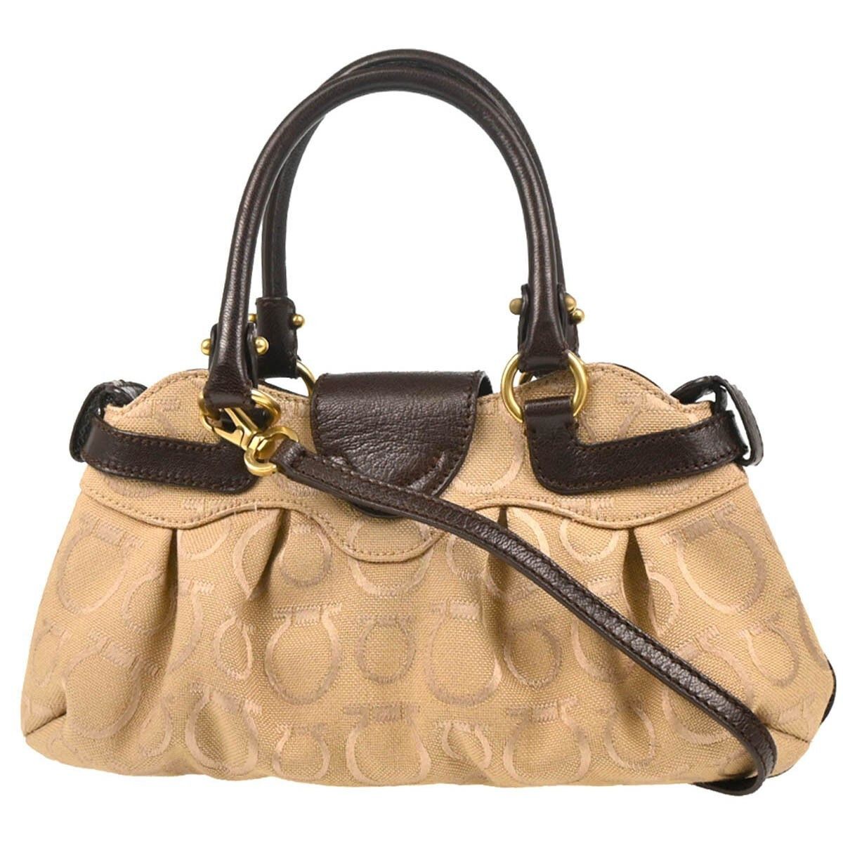 Salvatore Ferragamo Salvatore Ferragamo Gancini handbag Canvas and Leather Size ONE SIZE - 2 Thumbnail