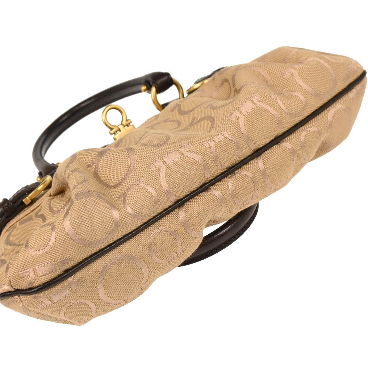 Salvatore Ferragamo Salvatore Ferragamo Gancini handbag Canvas and Leather Size ONE SIZE - 7 Thumbnail