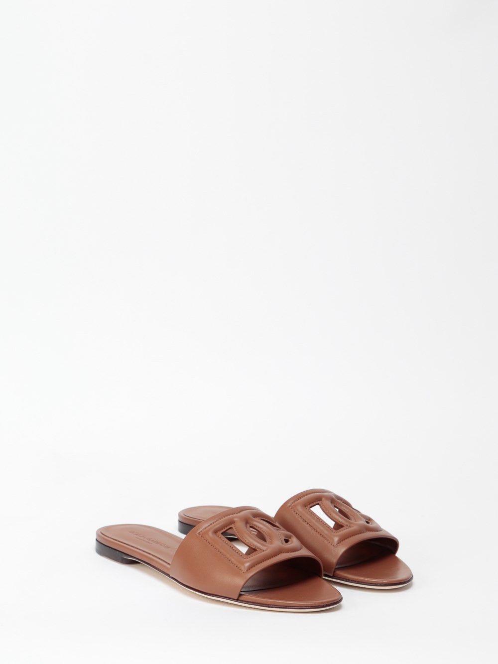 Dolce & Gabbana Calfskin Sliders With `DG` Logo Size US 8 / IT 38 - 2 Thumbnail