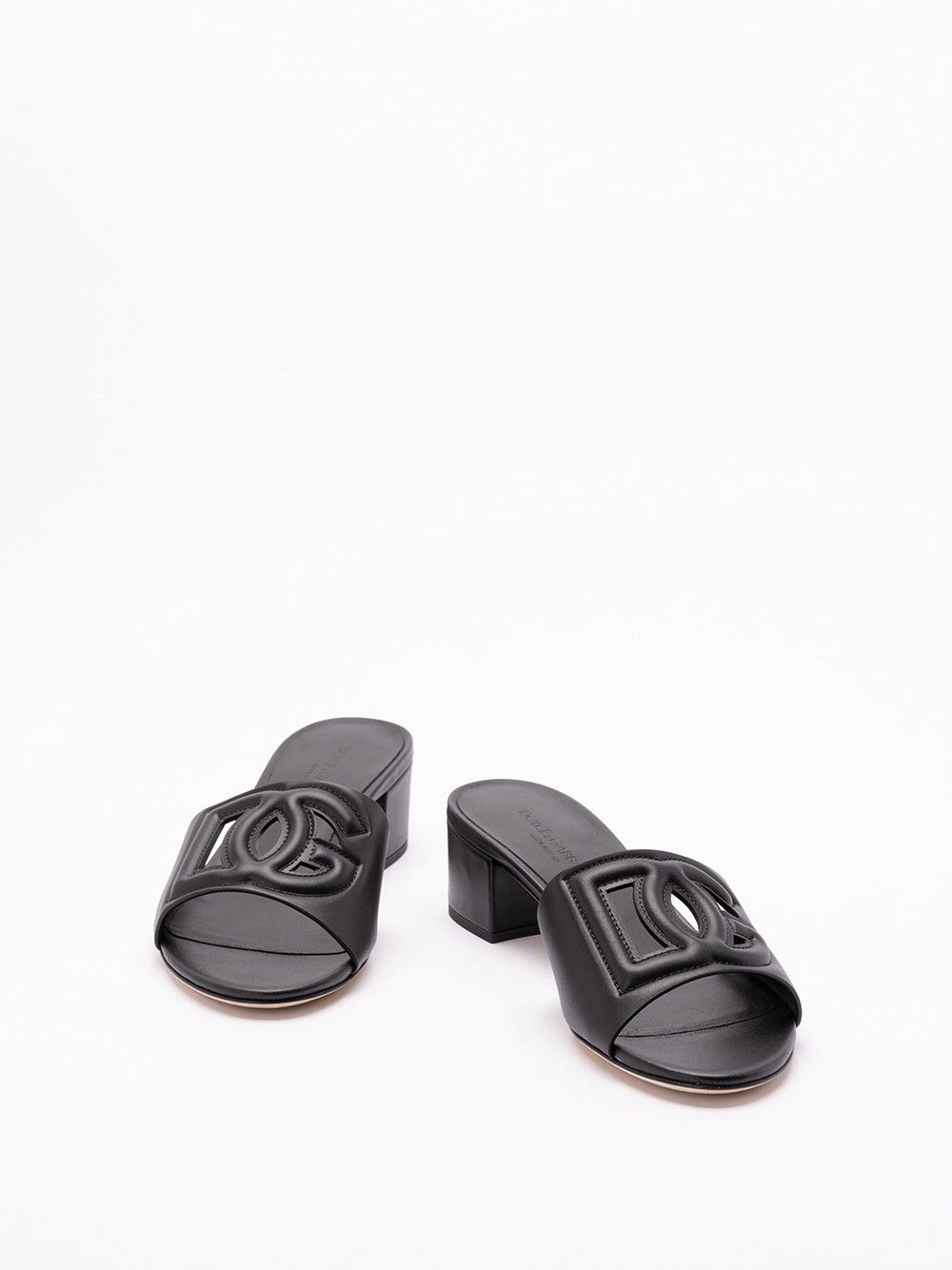 Dolce & Gabbana Calfskin Sliders With `DG` Logo Size US 7 / IT 37 - 2 Thumbnail