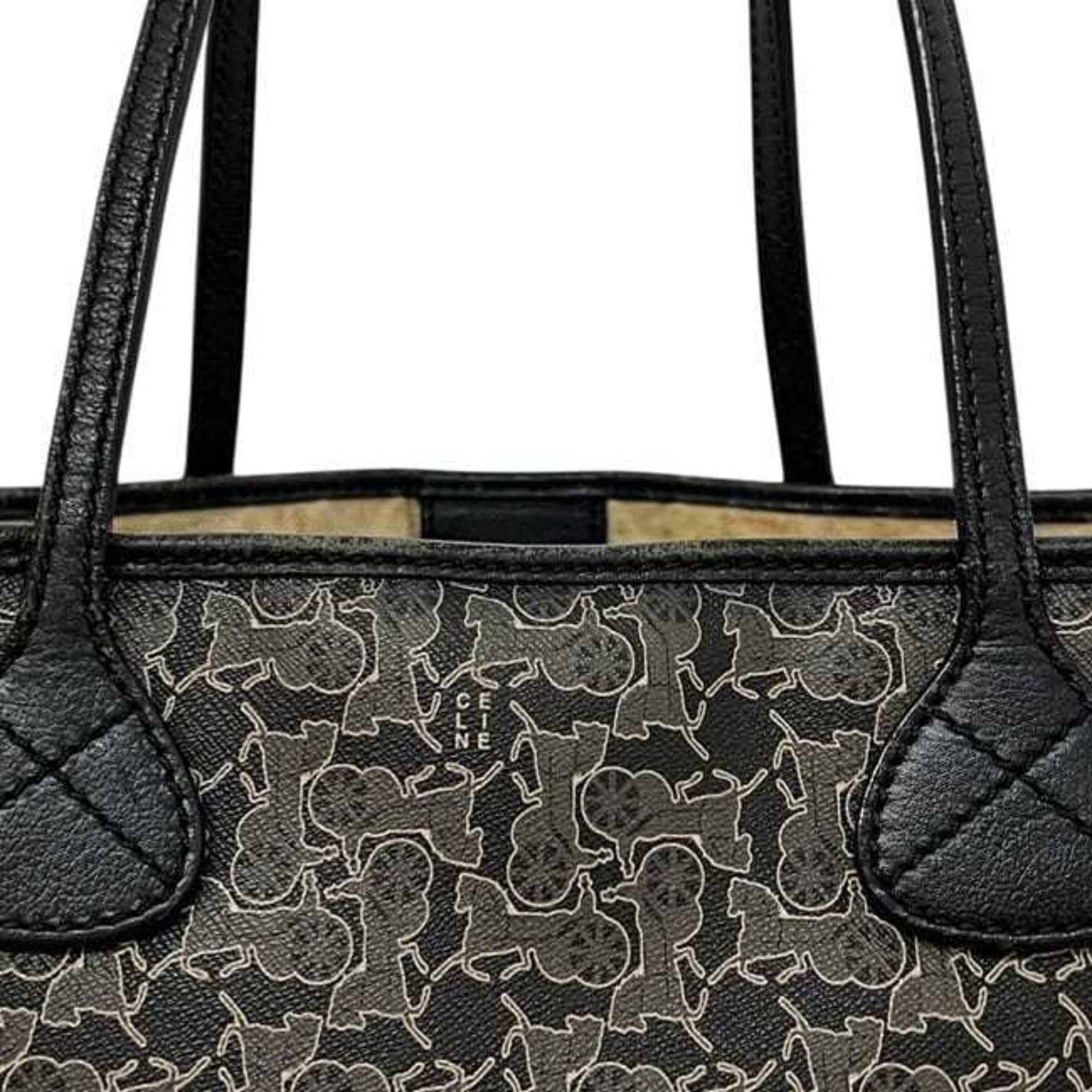 Celine Celine Sulky Tote Bag ec-24522 Gray Black PVC Leather SC-ST-0098 CELINE Carriage Horse Men's Women's Size ONE SIZE - 9 Thumbnail