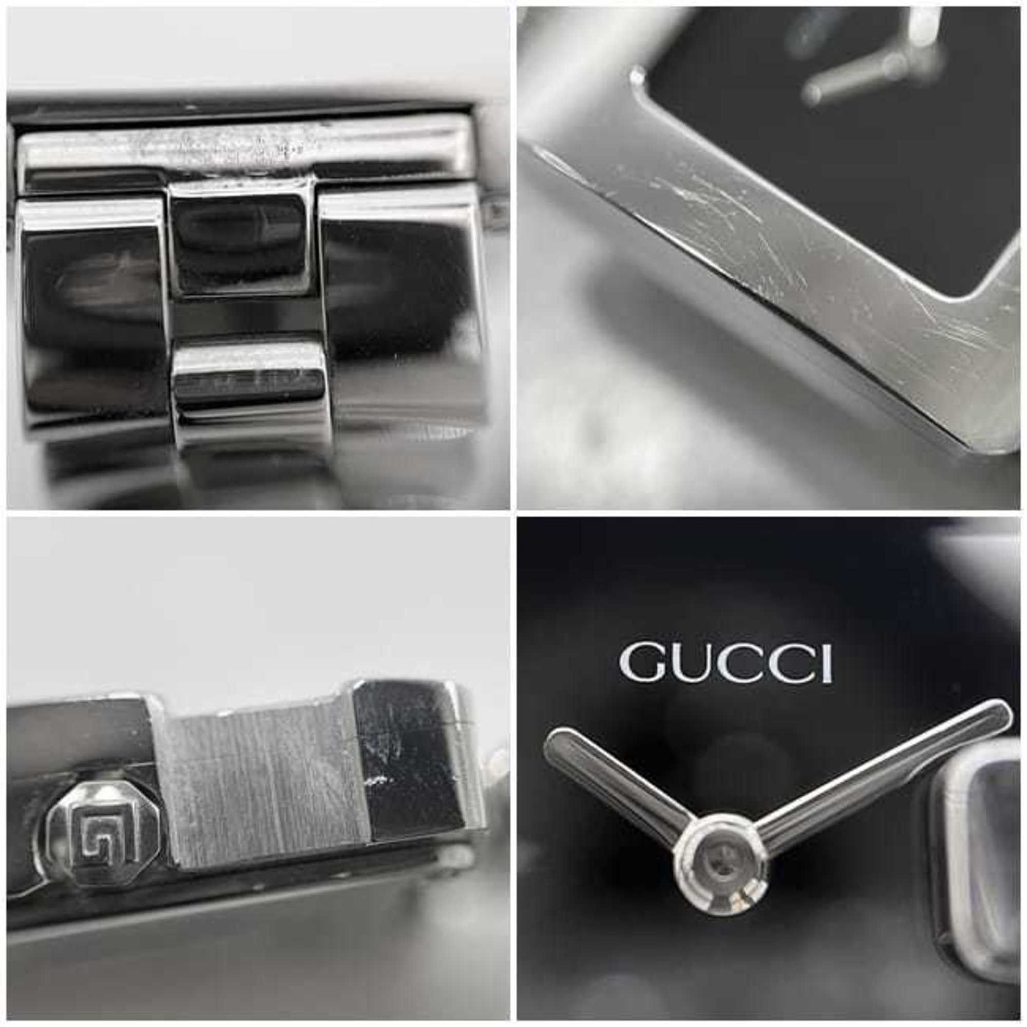 Gucci Gucci G-Square Watch f-24540 Black/Silver 3600J Stainless Steel Quartz Movement 0013*** GUCCI Square Battery-Operated Black Dial Two-Hand Analog Men's Women's Boys' Sizes Metal Bracelet Size ONE SIZE - 5 Thumbnail