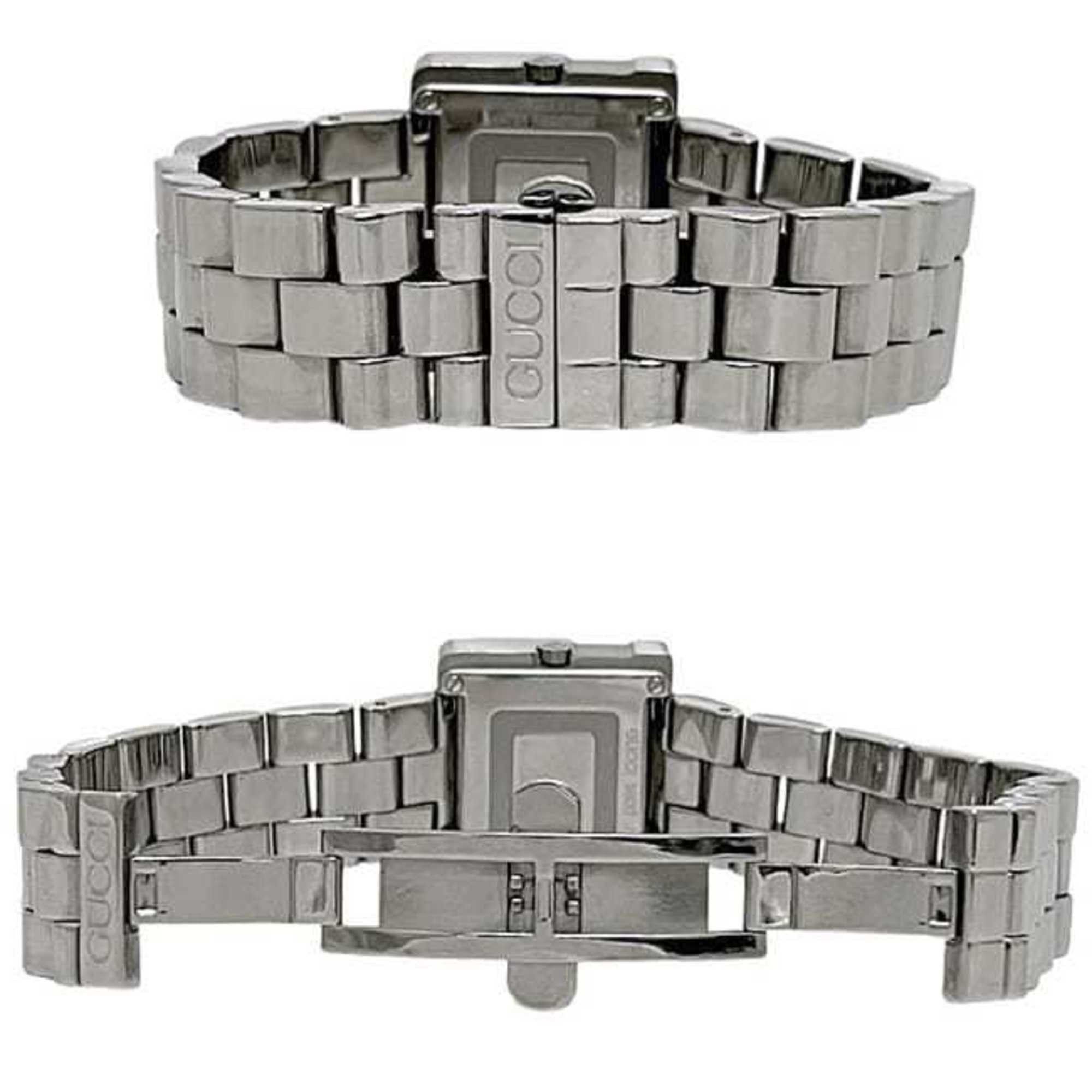 Gucci Gucci G-Square Watch f-24540 Black/Silver 3600J Stainless Steel Quartz Movement 0013*** GUCCI Square Battery-Operated Black Dial Two-Hand Analog Men's Women's Boys' Sizes Metal Bracelet Size ONE SIZE - 3 Thumbnail