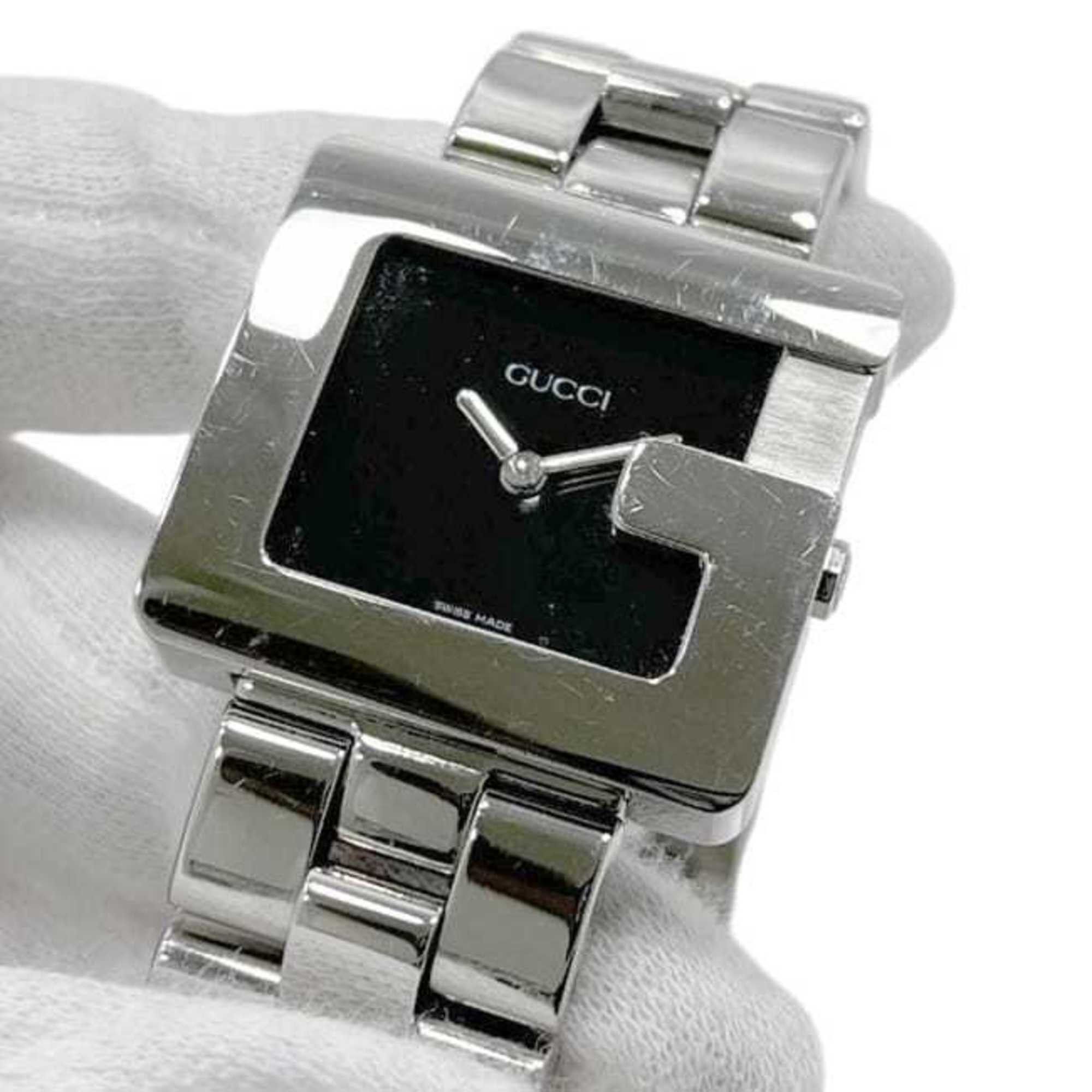 Gucci Gucci G-Square Watch f-24540 Black/Silver 3600J Stainless Steel Quartz Movement 0013*** GUCCI Square Battery-Operated Black Dial Two-Hand Analog Men's Women's Boys' Sizes Metal Bracelet Size ONE SIZE - 8 Thumbnail