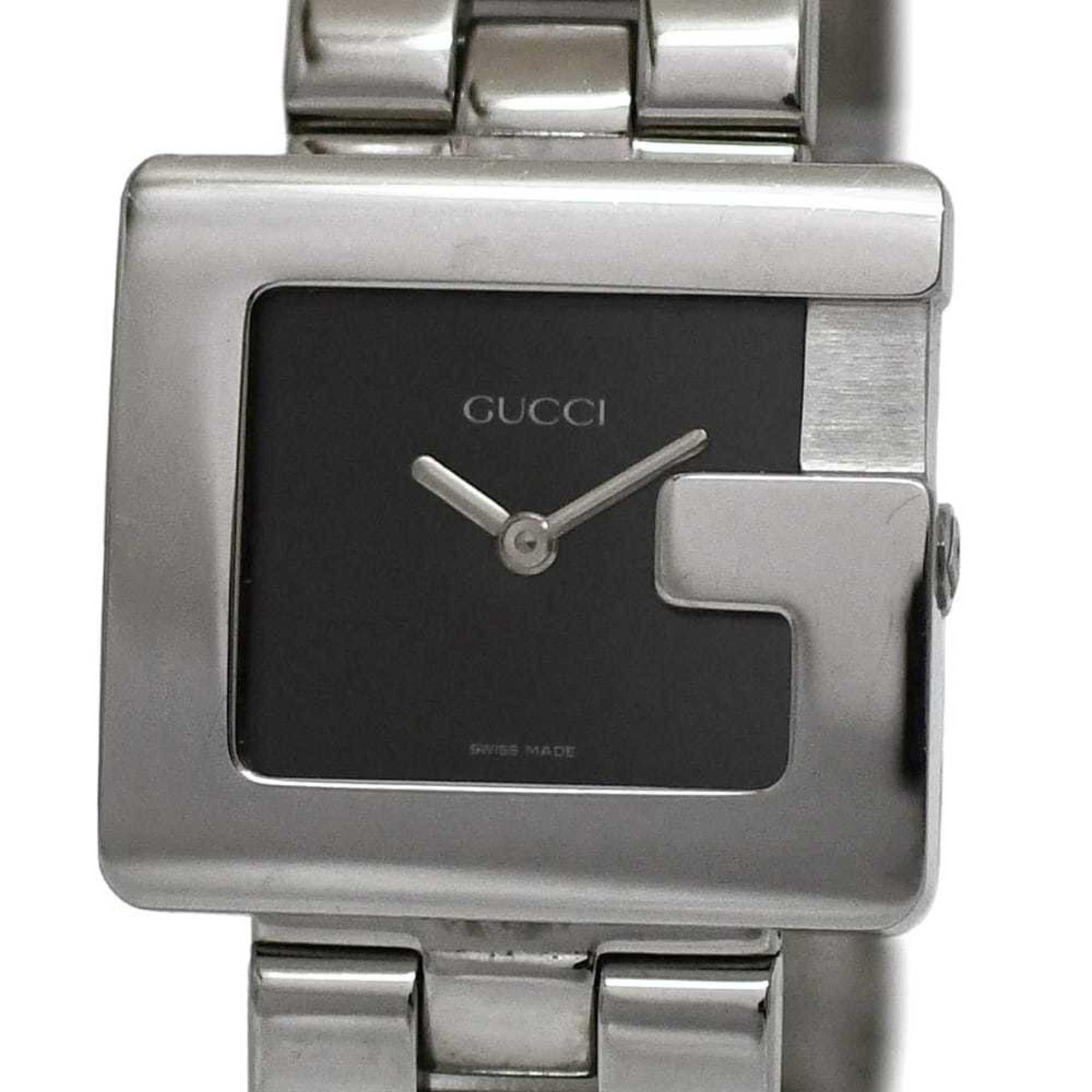 Gucci Gucci G-Square Watch f-24540 Black/Silver 3600J Stainless Steel Quartz Movement 0013*** GUCCI Square Battery-Operated Black Dial Two-Hand Analog Men's Women's Boys' Sizes Metal Bracelet Size ONE SIZE - 2 Thumbnail