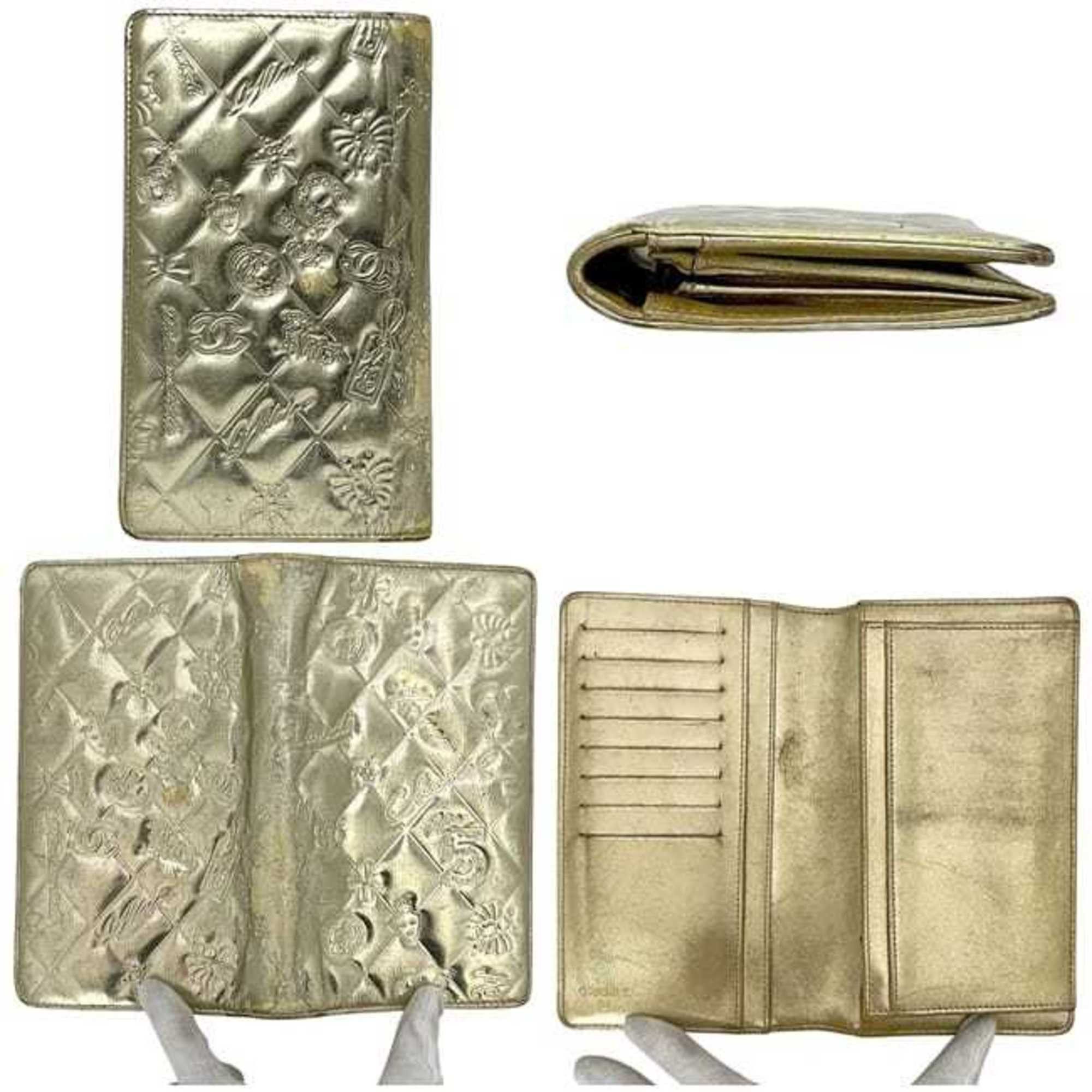 Chanel Chanel Bifold Long Wallet ec-24537 Gold Icon Symbol Charm A37151 1 Patent Leather 11939509 CHANEL Matelasse No. 5 Line Coco Mark Women's and Men's Size ONE SIZE - 3 Thumbnail