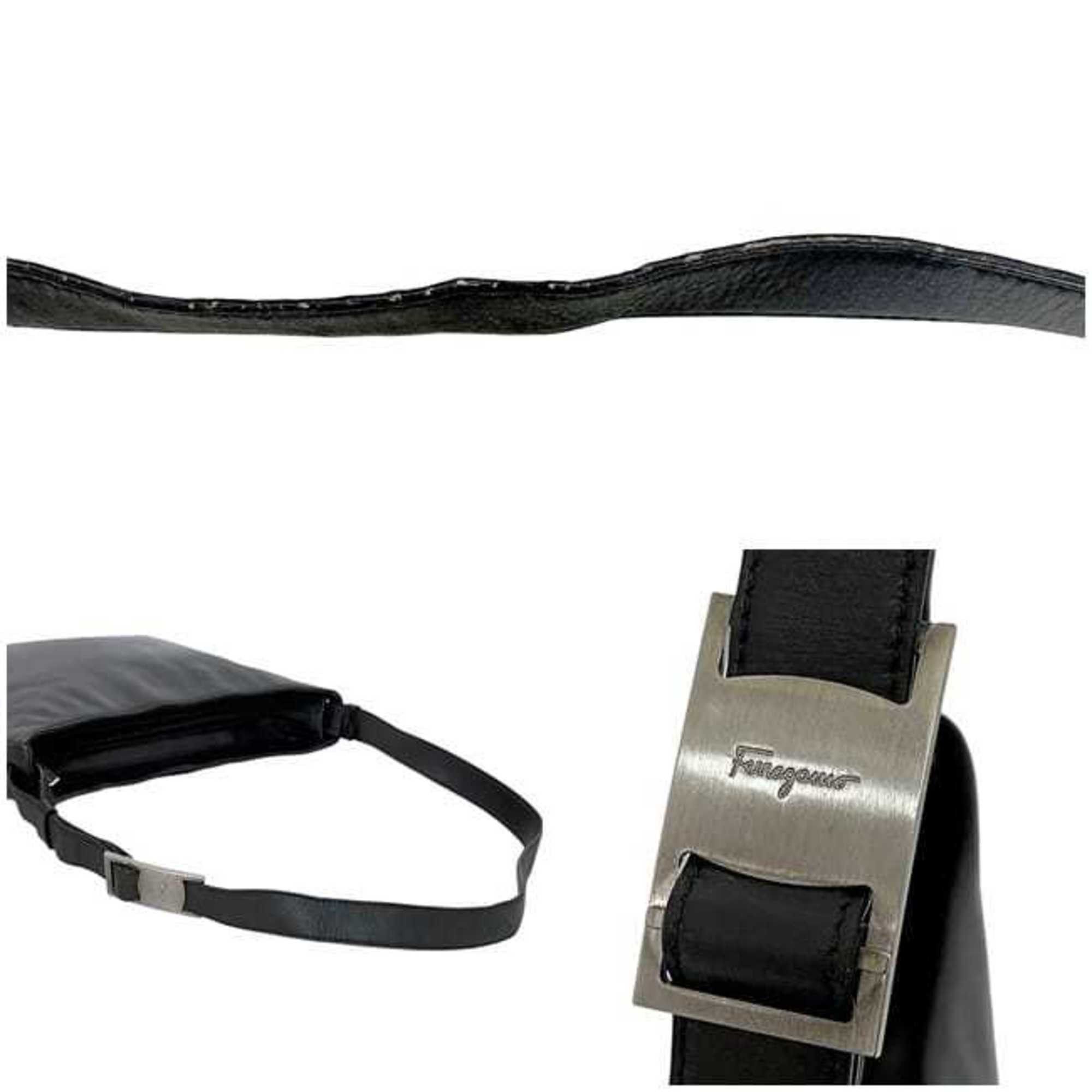 Salvatore Ferragamo Salvatore Ferragamo Shoulder Bag ec-24524 Black Vara AB-21 0274 Leather Women's Size ONE SIZE - 5 Thumbnail