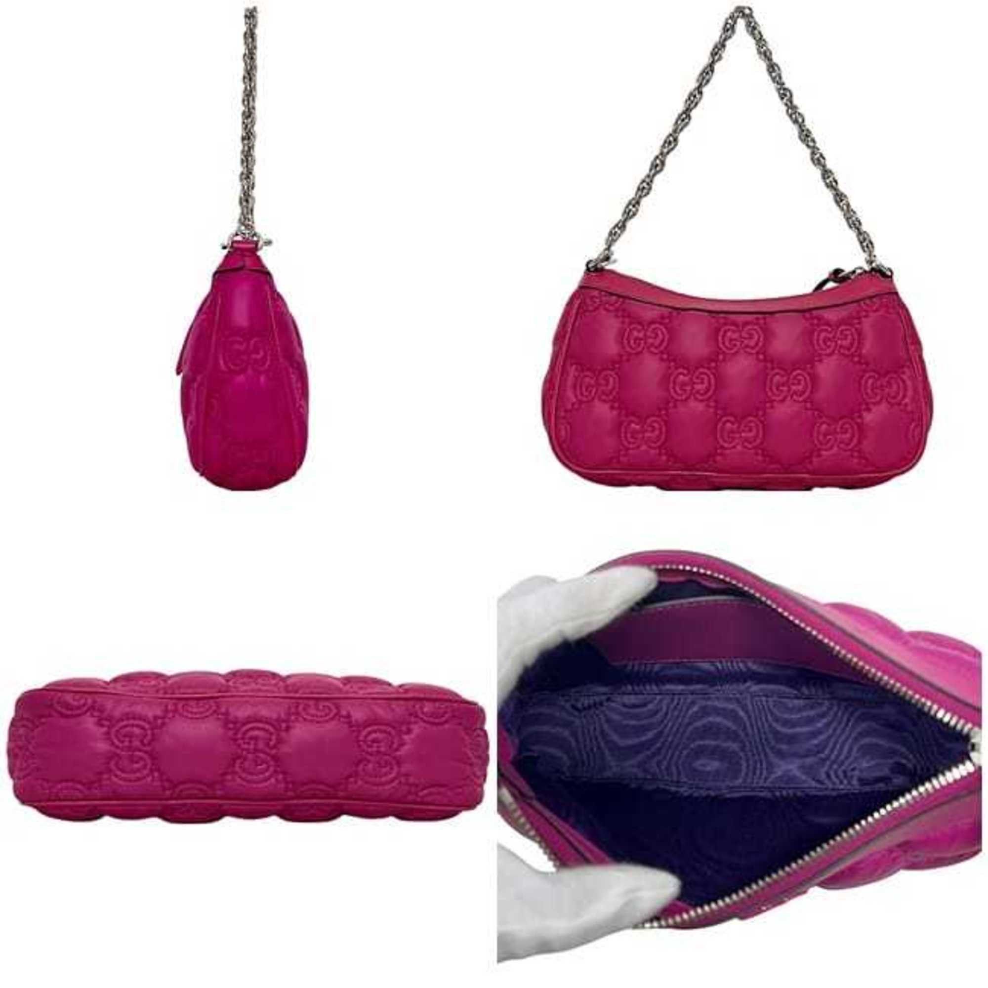 Gucci Gucci 2-way bag f-24567 Pink GG Matelasse 735049 Nylon Leather Canvas 493075 GUCCI Shoulder Crossbody Pouch Chain Women's Size ONE SIZE - 4 Thumbnail