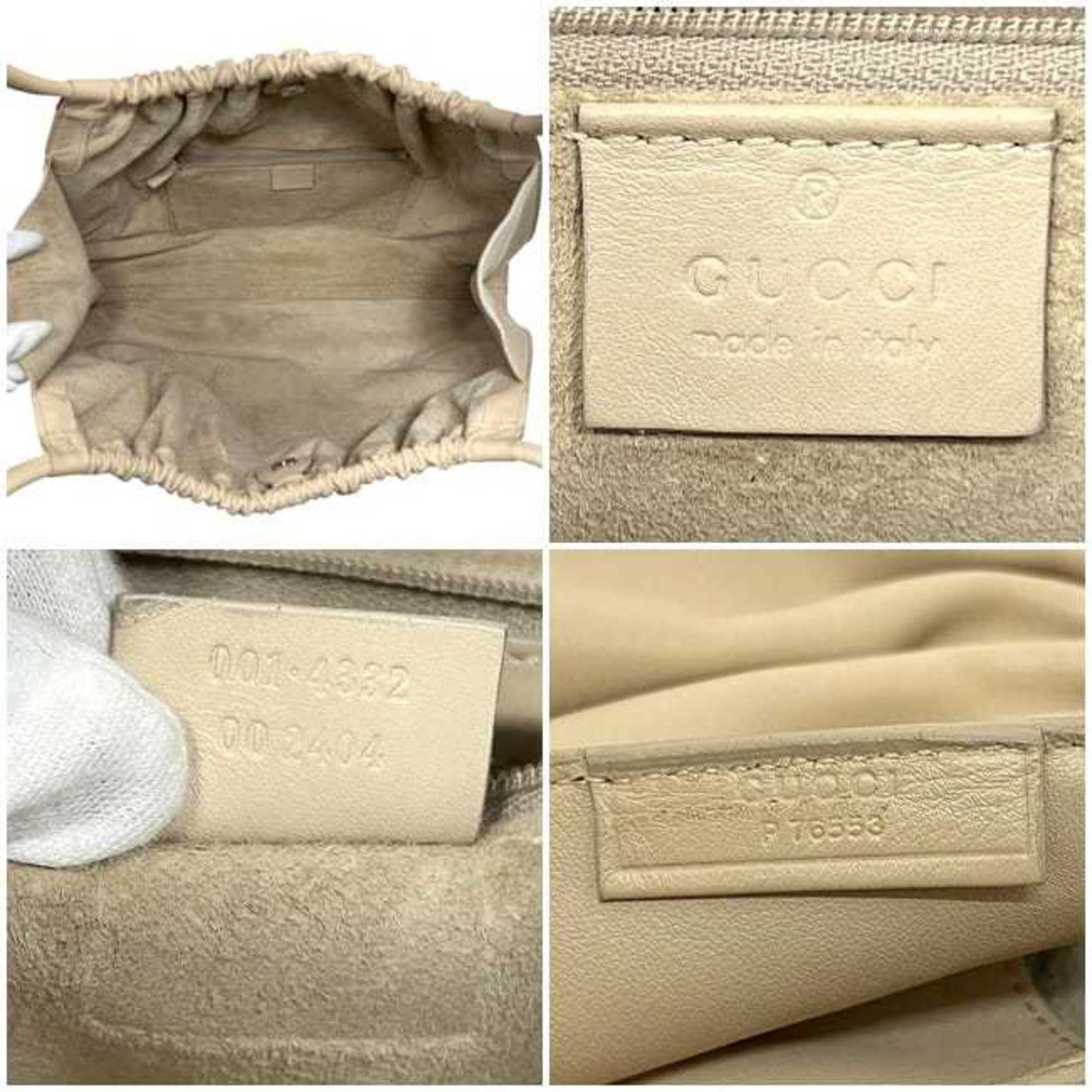 Gucci Gucci tote bag ec-24528 beige 100-015 8003754970 leather 001 4332 00 2404 GUCCI gathered cream women's Size ONE SIZE - 4 Thumbnail