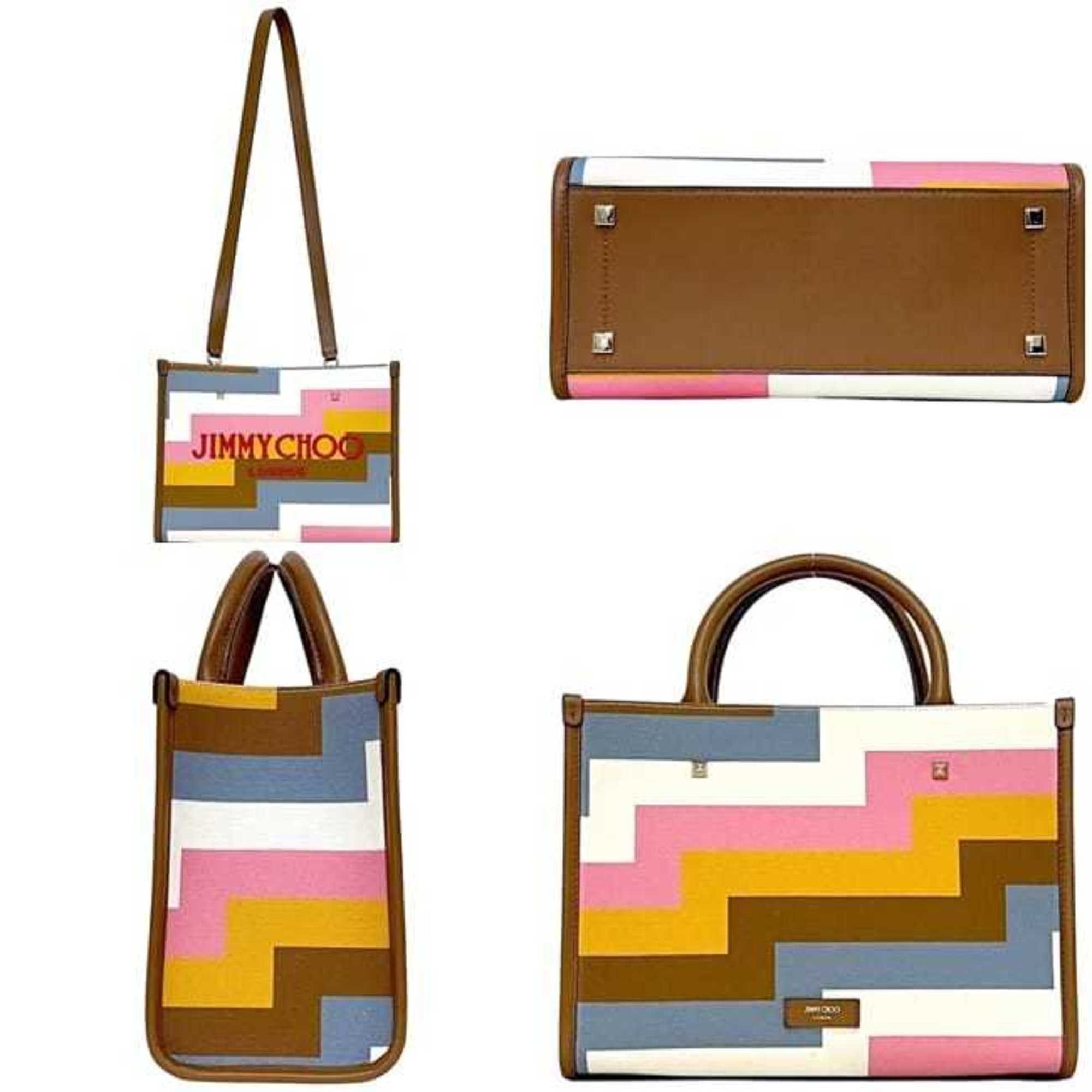 Jimmy Choo Jimmy Choo Small Avenue 2-way bag f-24586 Multicolor Brown 32 AVENUE S TOTE Canvas Leather D0T0D2 JIMMY CHOO Bag Crossbody Tote Freestanding Size ONE SIZE - 3 Thumbnail