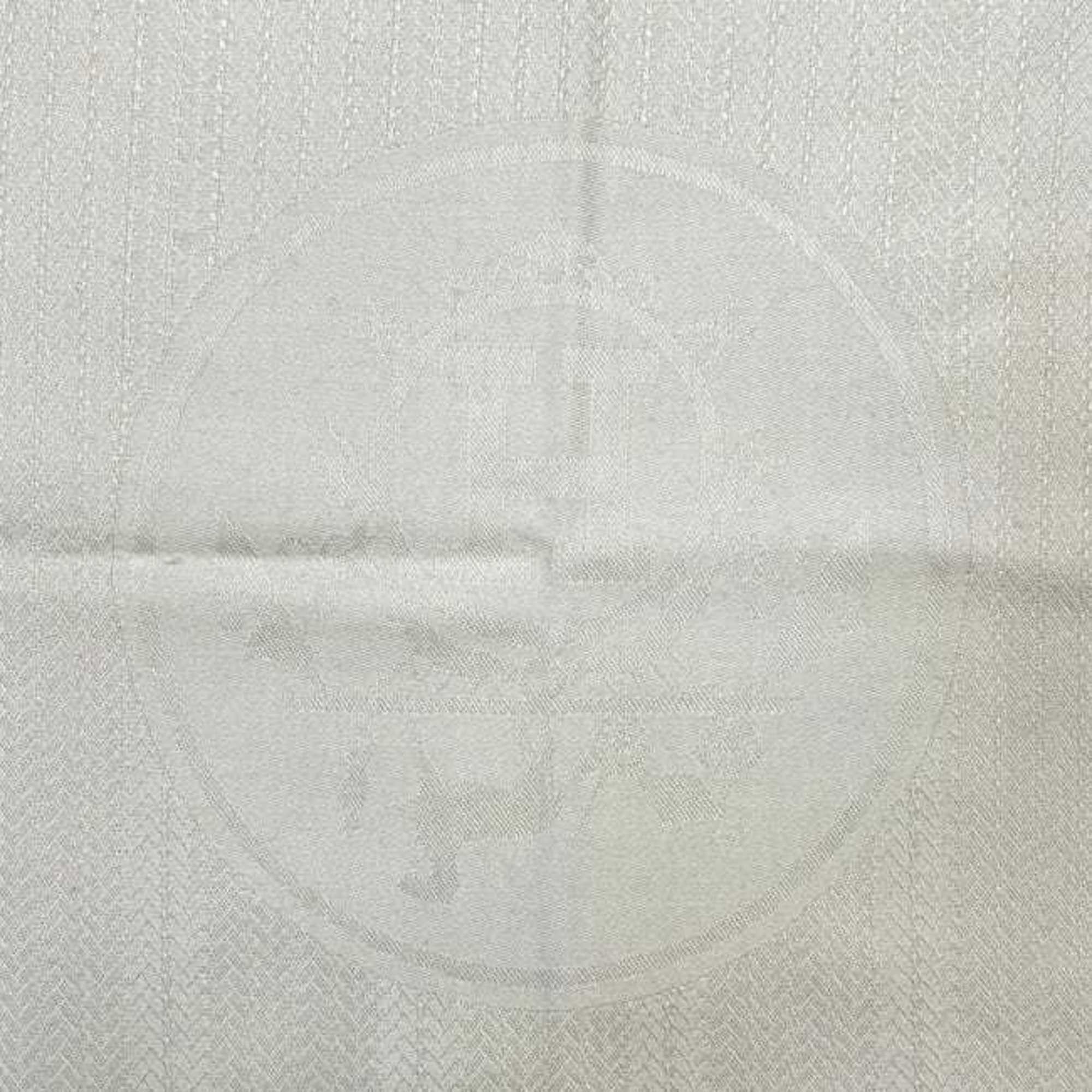 Hermes Hermes Hermès Stole ec-24555 White/Beige Libris Cashmere 65% Silk 35% White Women's Men's Knee Scarf Size ONE SIZE - 9 Thumbnail