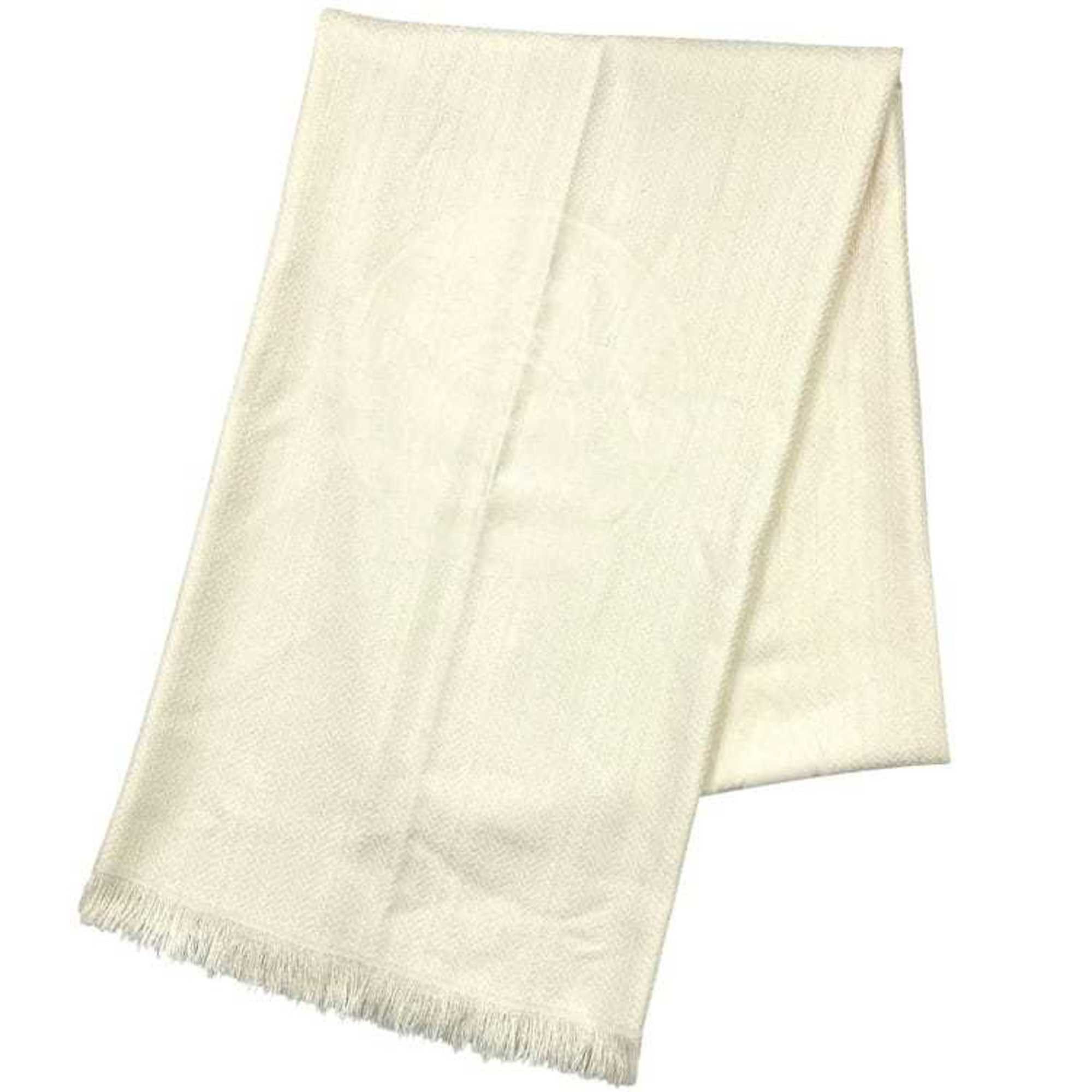 Hermes Hermes Hermès Stole ec-24555 White/Beige Libris Cashmere 65% Silk 35% White Women's Men's Knee Scarf Size ONE SIZE - 2 Thumbnail