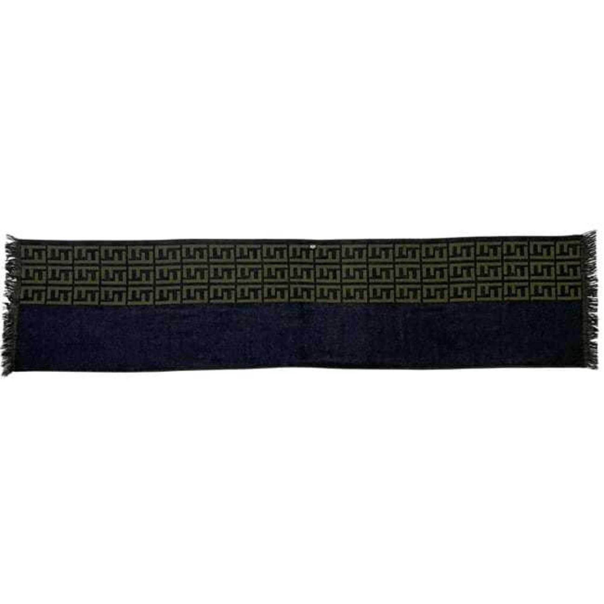 Fendi Fendi scarf ec-24554 khaki green Zucca wool 100% FENDI FF stole, lap blanket, men's and women's scarf, Size ONE SIZE - 4 Thumbnail