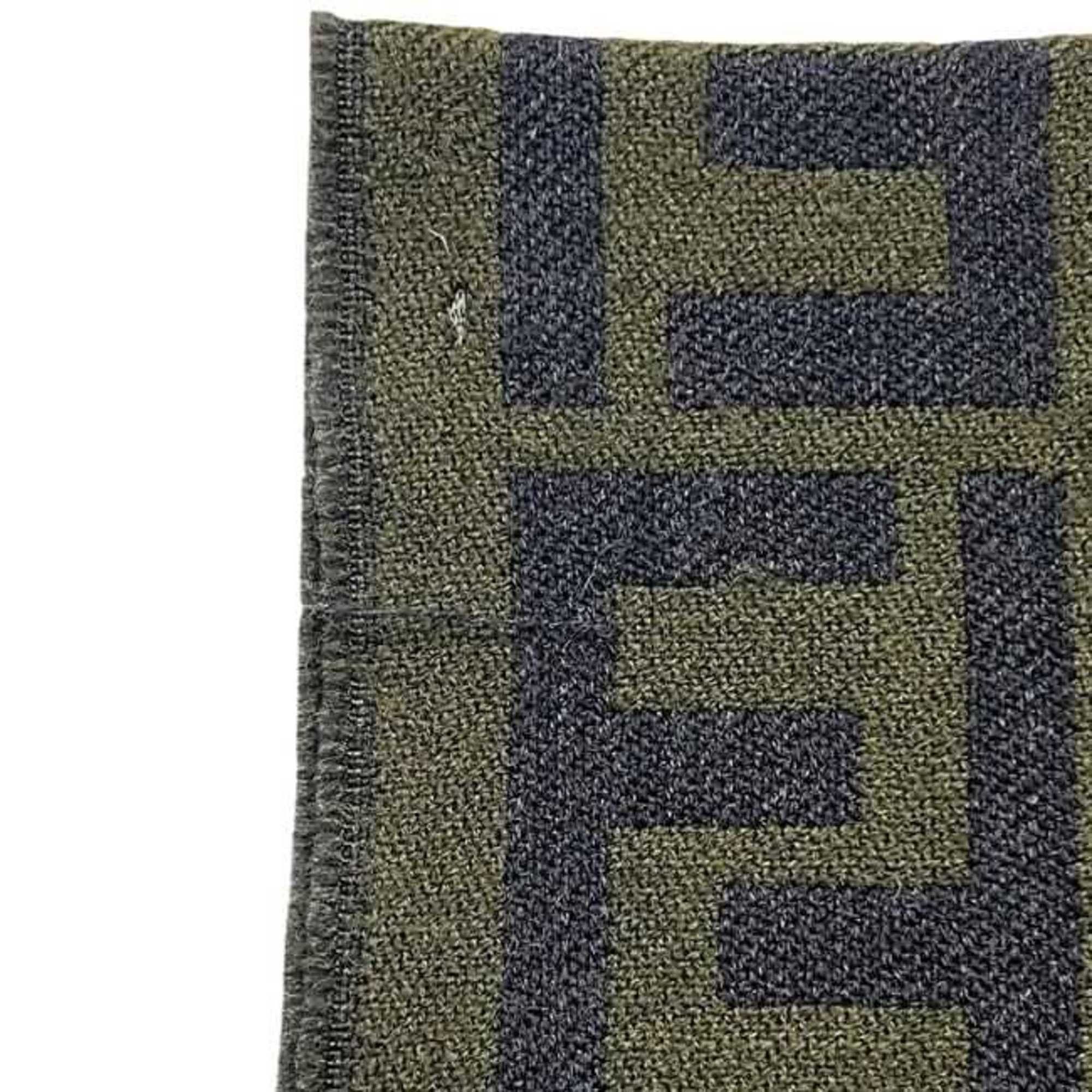 Fendi Fendi scarf ec-24554 khaki green Zucca wool 100% FENDI FF stole, lap blanket, men's and women's scarf, Size ONE SIZE - 6 Thumbnail