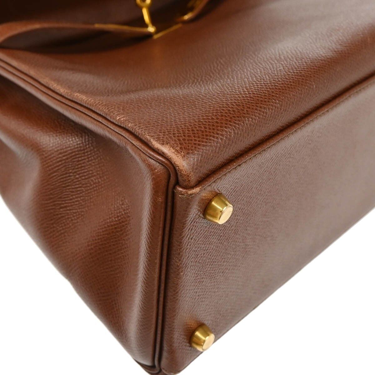 Hermes Hermes Kelly Handbag Brown Courchevel with Gold Hardware Size ONE SIZE - 5 Thumbnail