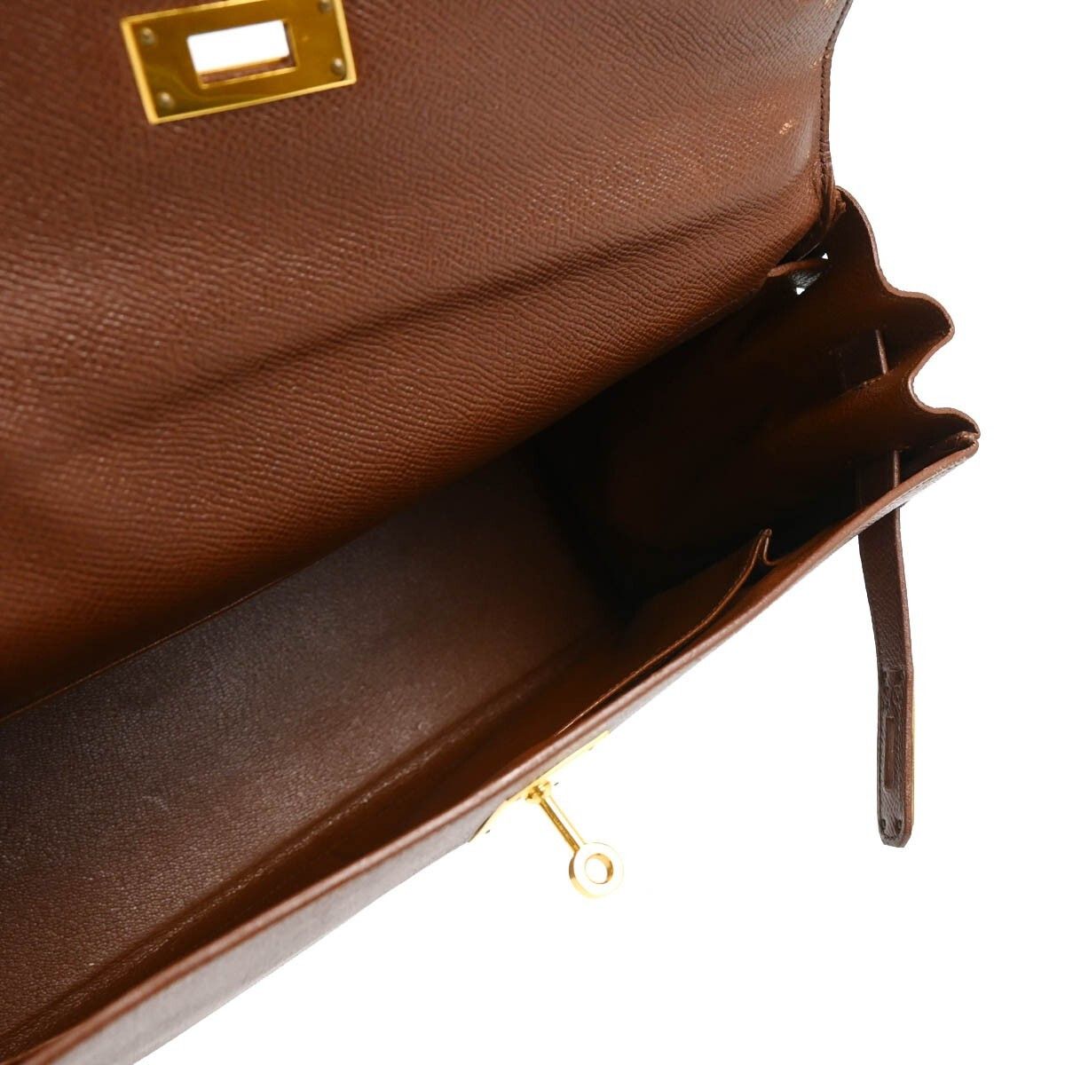 Hermes Hermes Kelly Handbag Brown Courchevel with Gold Hardware Size ONE SIZE - 3 Thumbnail