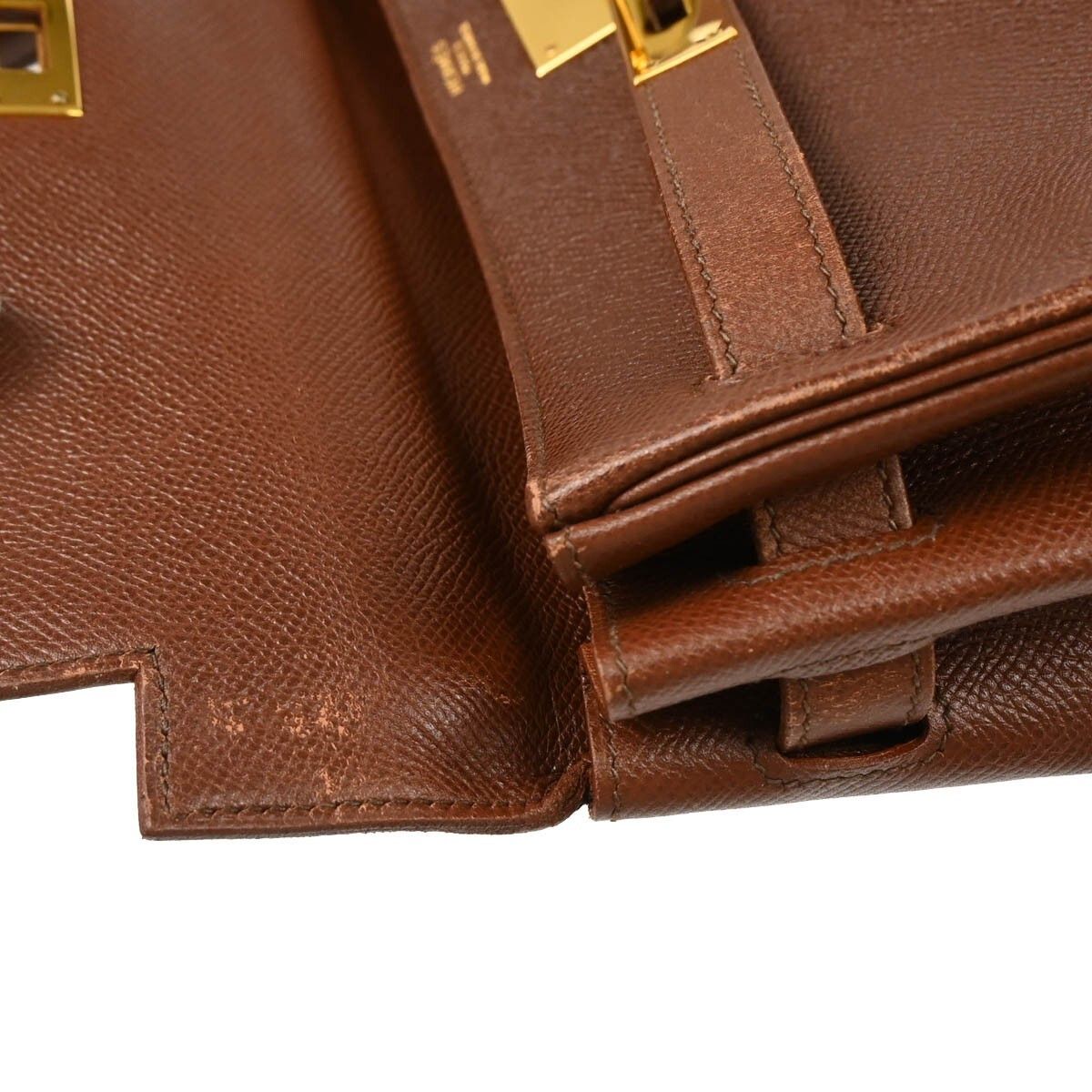 Hermes Hermes Kelly Handbag Brown Courchevel with Gold Hardware Size ONE SIZE - 7 Thumbnail