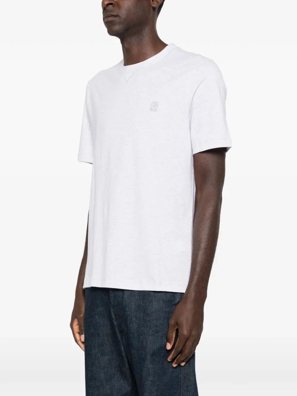 Brunello Cucinelli Crew-Neck T-Shirt With Logo Size US S / EU 44-46 / 1 - 4 Thumbnail