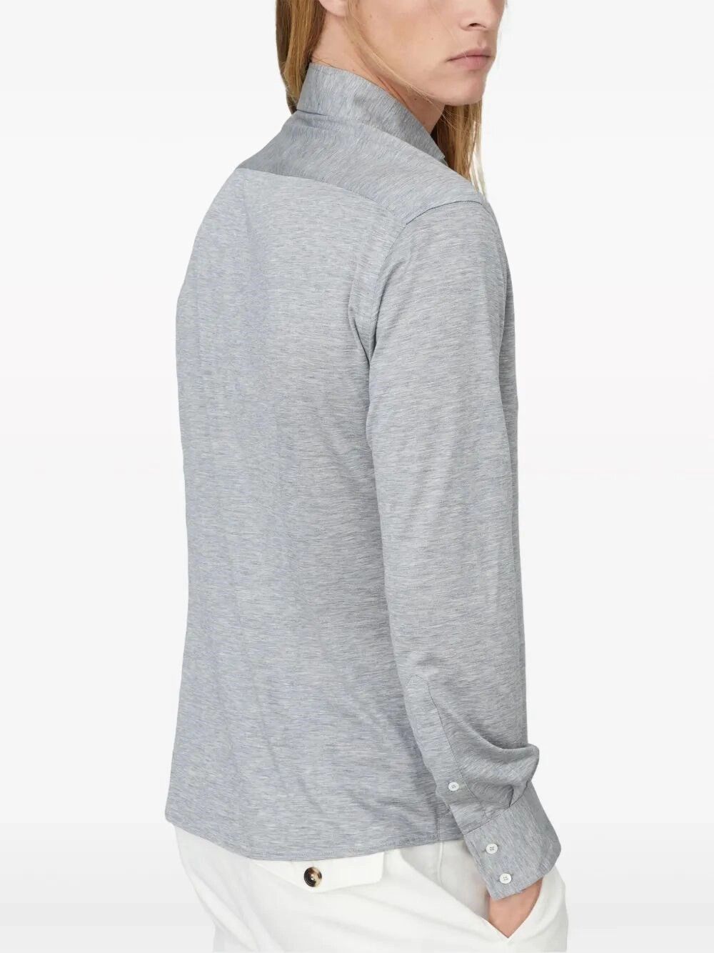 Brunello Cucinelli Silk And Cotton Jersey Shirt With Spread Collar Size US XL / EU 56 / 4 - 3 Thumbnail