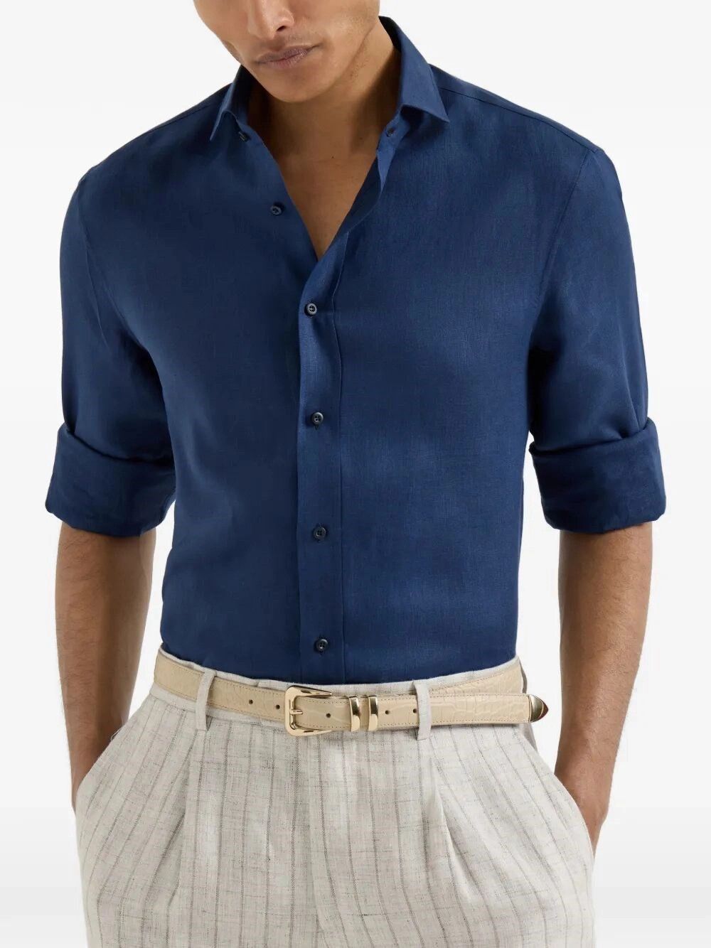 Brunello Cucinelli Linen Shirt Size US M / EU 48-50 / 2 - 3 Thumbnail