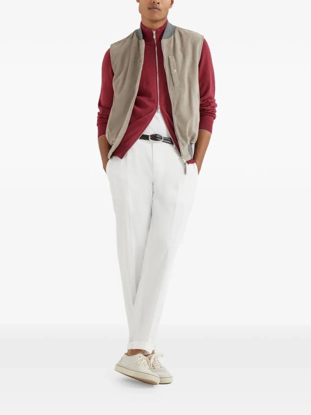 Brunello Cucinelli Sleeveless Leather Jacket Size US S / EU 44-46 / 1 - 3 Thumbnail
