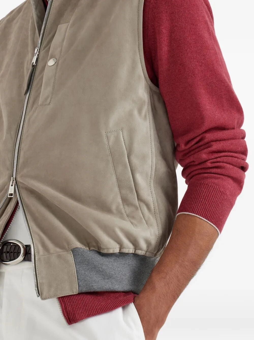 Brunello Cucinelli Sleeveless Leather Jacket Size US S / EU 44-46 / 1 - 2 Thumbnail