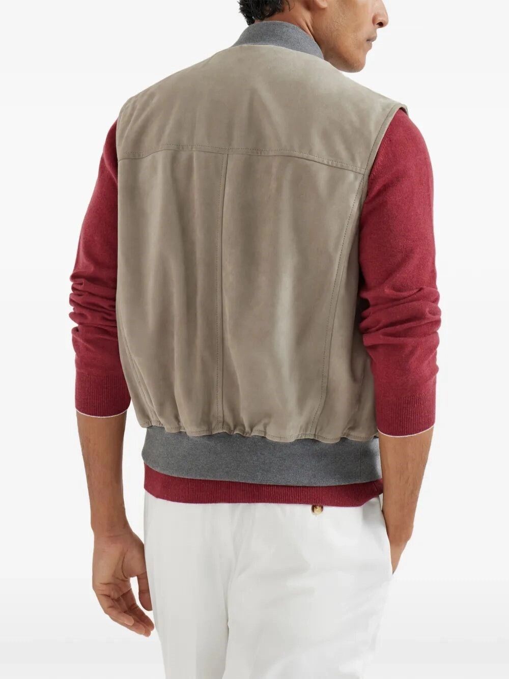 Brunello Cucinelli Sleeveless Leather Jacket Size US S / EU 44-46 / 1 - 5 Thumbnail