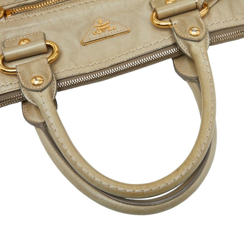 Prada Prada Triangle Logo Plate Leather 2way Bag Leather Shoulder Bag DUTY FREE for USA
