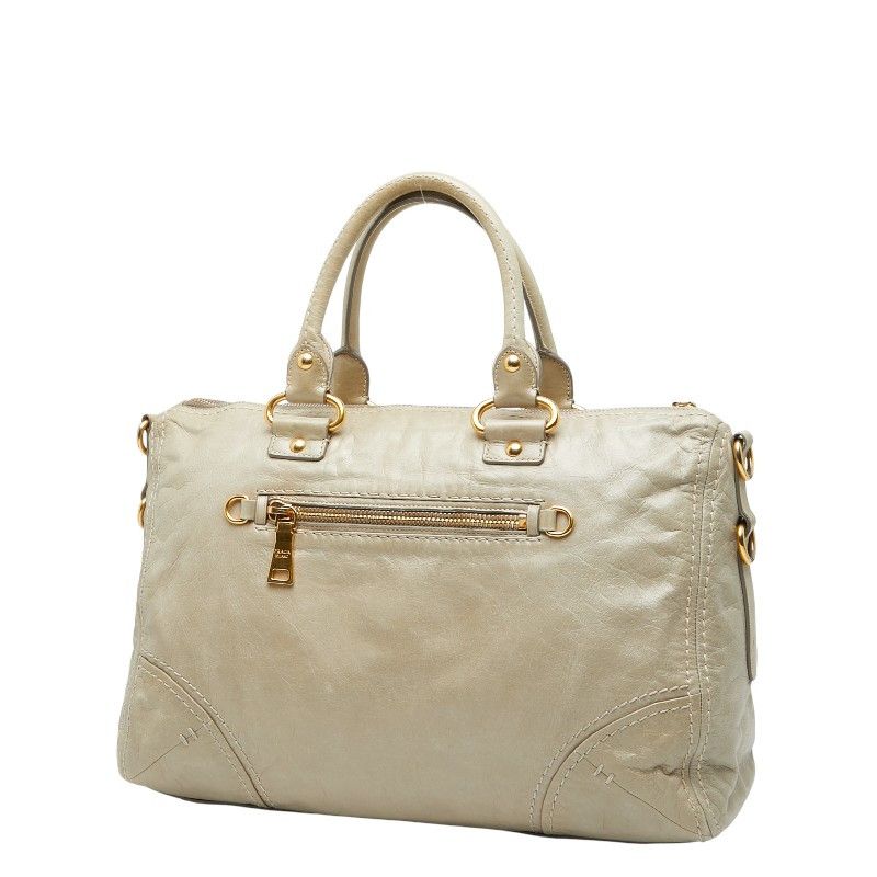 Prada Prada Triangle Logo Plate Leather 2way Bag Leather Shoulder Bag DUTY FREE for USA