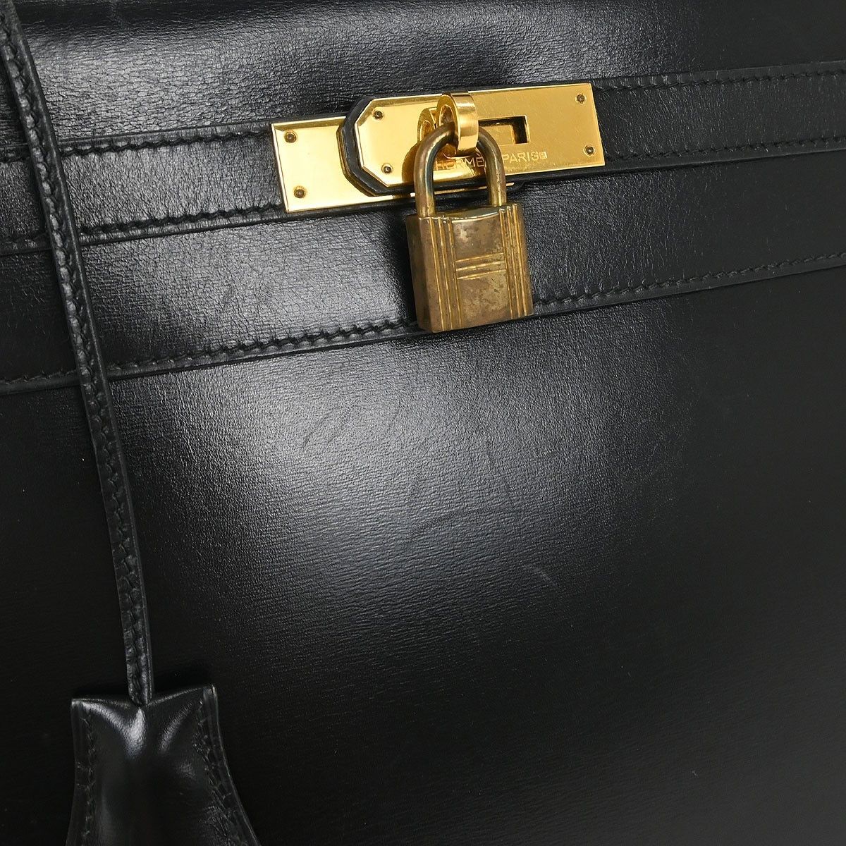 Hermes Hermes Kelly Handbag Black Box Calf with Gold Hardware Size ONE SIZE - 8 Thumbnail