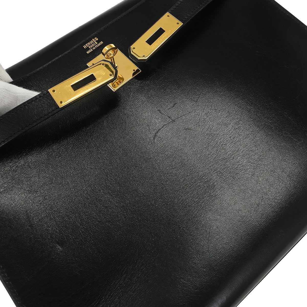 Hermes Hermes Kelly Handbag Black Box Calf with Gold Hardware Size ONE SIZE - 10 Thumbnail