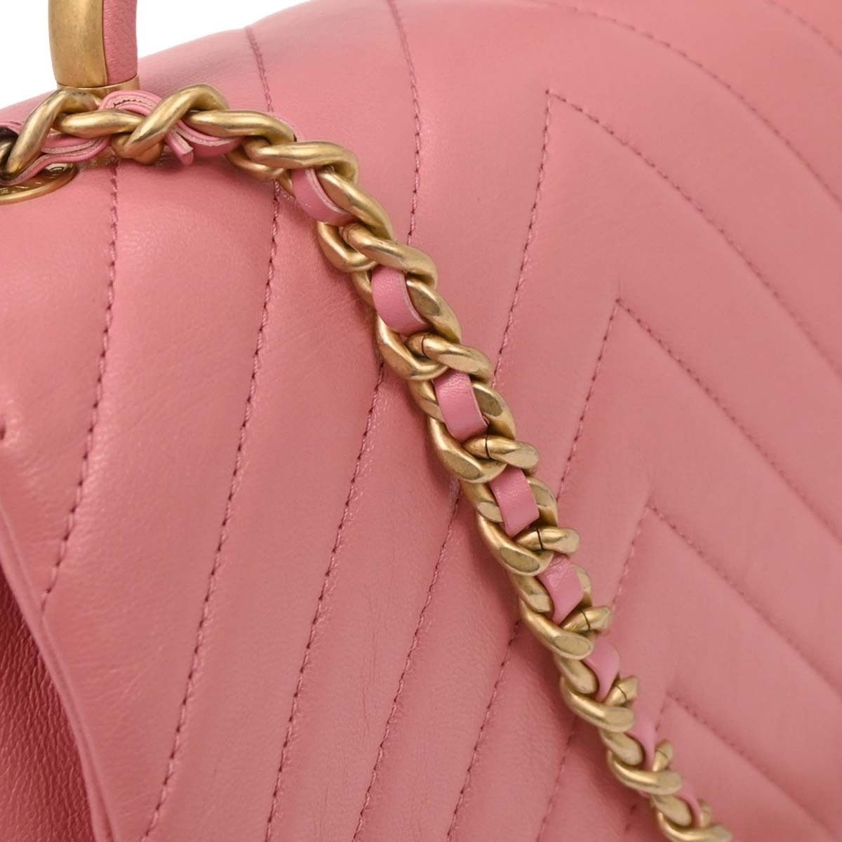 Chanel Chanel CC Metal Top Handle Flap Bag Chevron Calfskin Size ONE SIZE - 8 Thumbnail