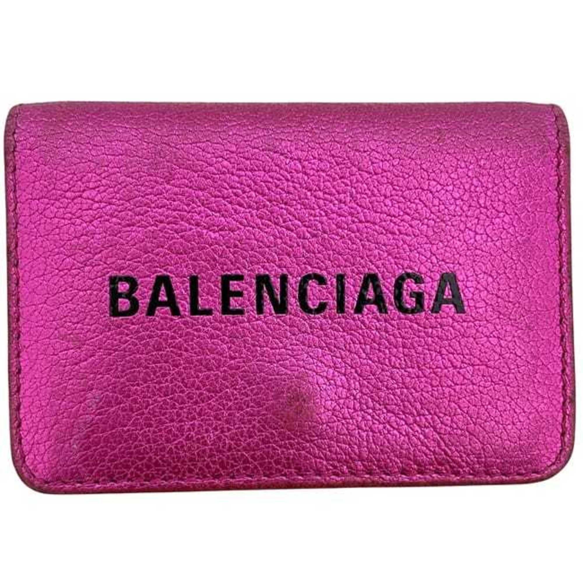 Balenciaga Balenciaga Tri-fold Wallet ec-24584 Pink Everyday 551921 5660 X 527538 Leather BALENCIAGA Compact Mini Folding Men's Women's Metallic Size ONE SIZE - 8 Thumbnail
