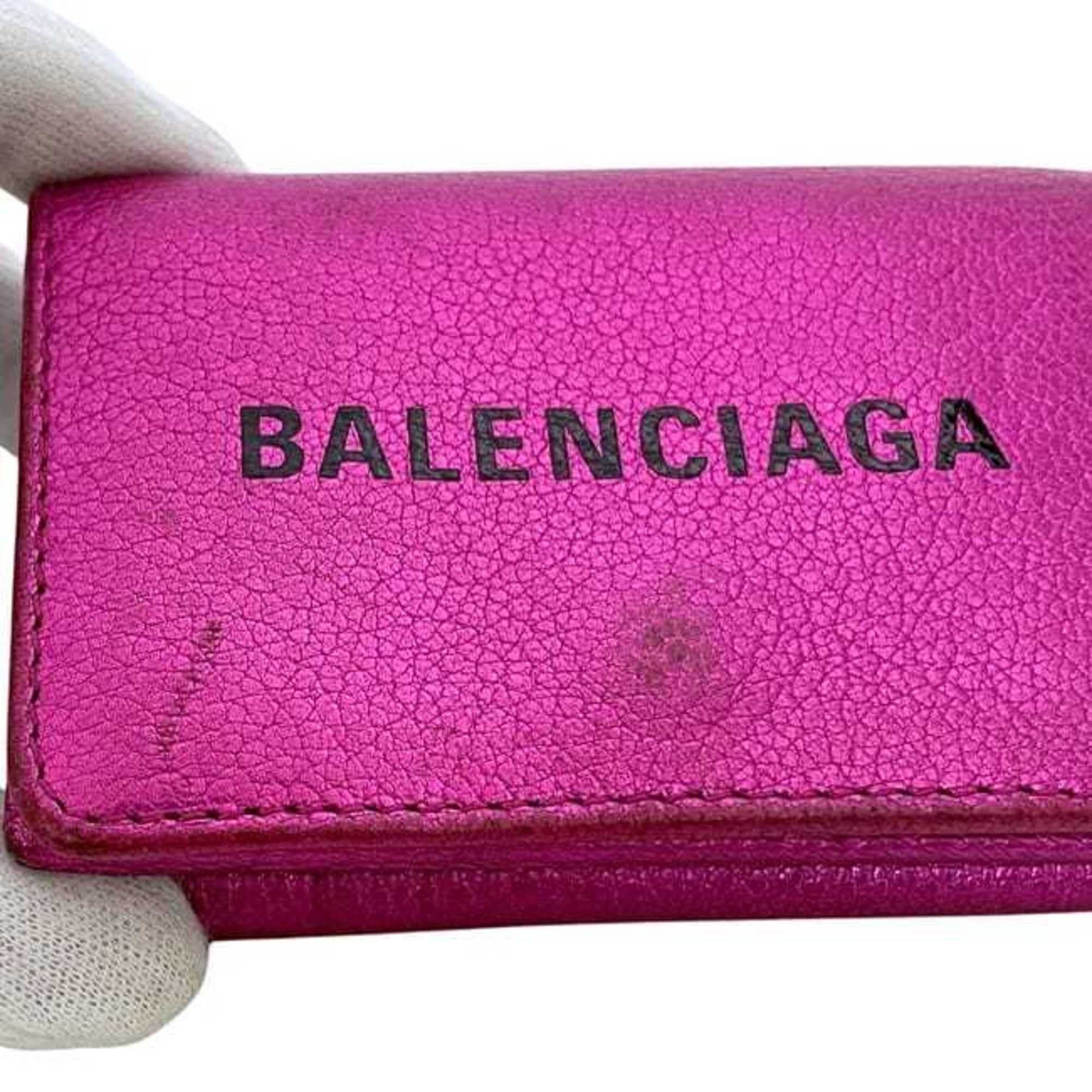 Balenciaga Balenciaga Tri-fold Wallet ec-24584 Pink Everyday 551921 5660 X 527538 Leather BALENCIAGA Compact Mini Folding Men's Women's Metallic Size ONE SIZE - 10 Thumbnail