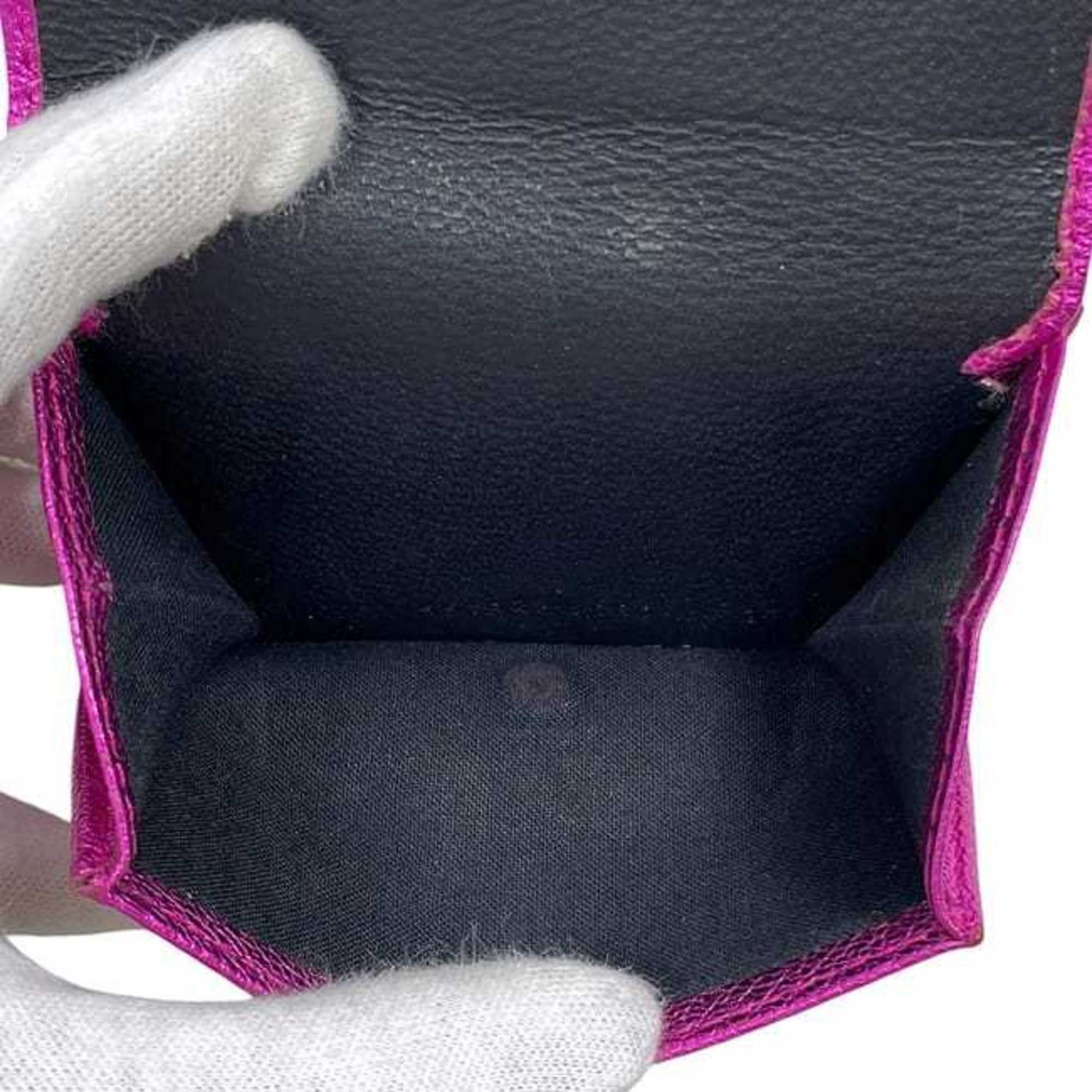 Balenciaga Balenciaga Tri-fold Wallet ec-24584 Pink Everyday 551921 5660 X 527538 Leather BALENCIAGA Compact Mini Folding Men's Women's Metallic Size ONE SIZE - 7 Thumbnail