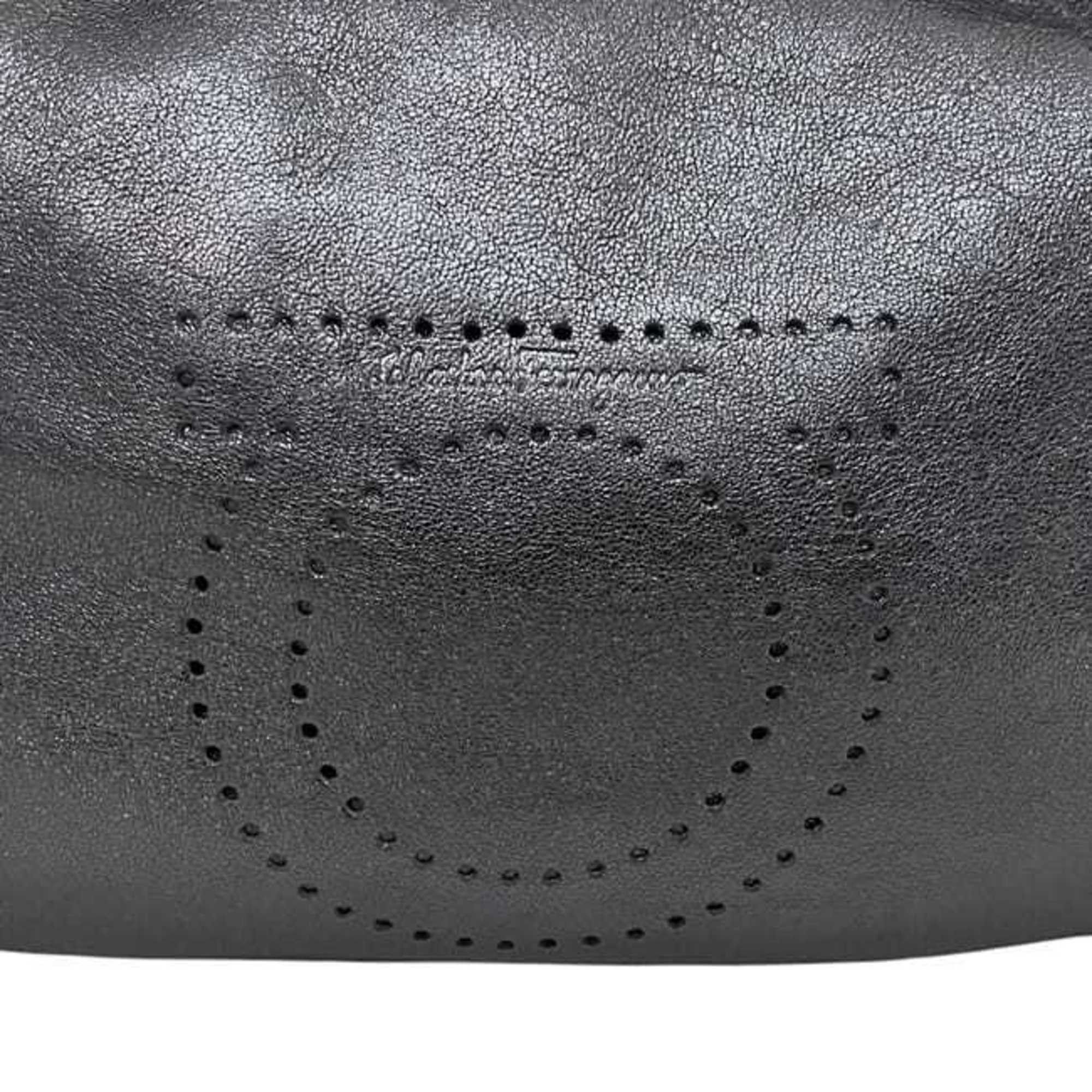 Salvatore Ferragamo Salvatore Ferragamo shoulder bag ec-24504 black Gancini FZ-21 A815 perforated leather Size ONE SIZE - 7 Thumbnail