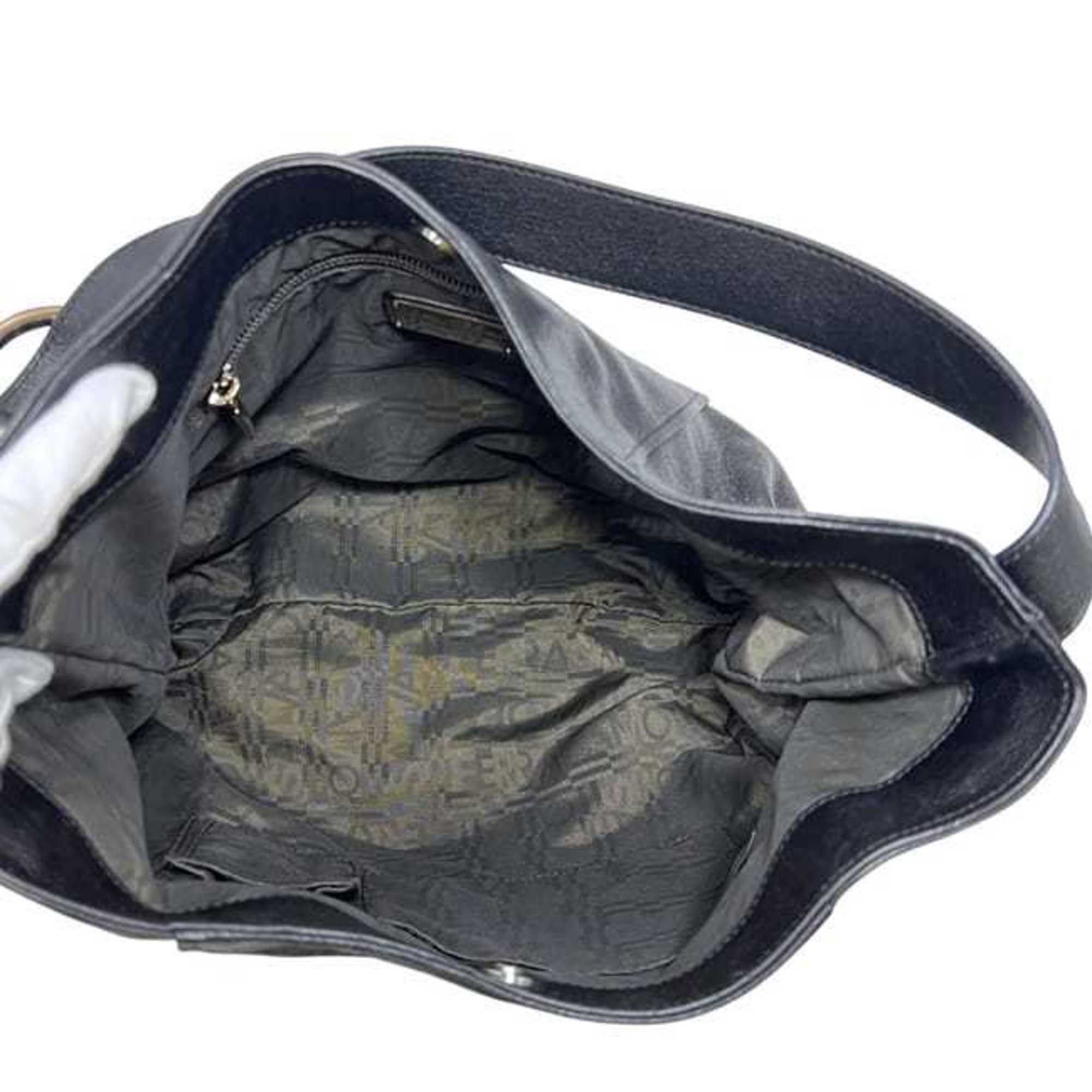Salvatore Ferragamo Salvatore Ferragamo shoulder bag ec-24504 black Gancini FZ-21 A815 perforated leather Size ONE SIZE - 4 Thumbnail