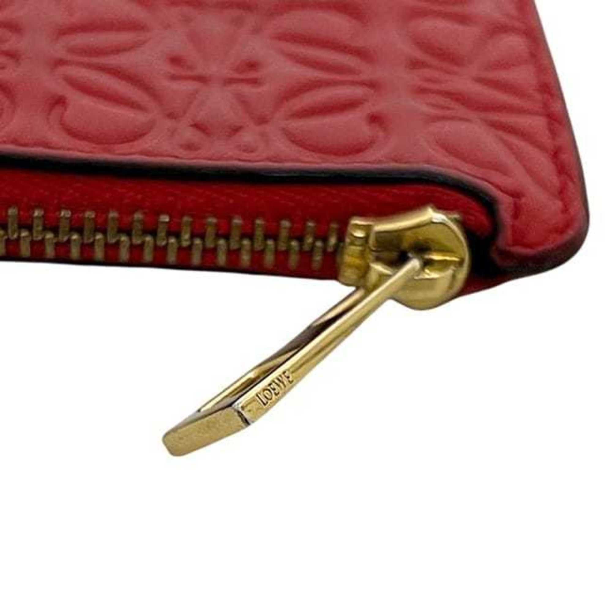 Loewe Loewe coin case ec-24453, red, repeat anagram pattern C499Z40X04, L-shaped, leather, embossed, engraved, mini wallet, for men and women, 051703 Size ONE SIZE - 10 Thumbnail