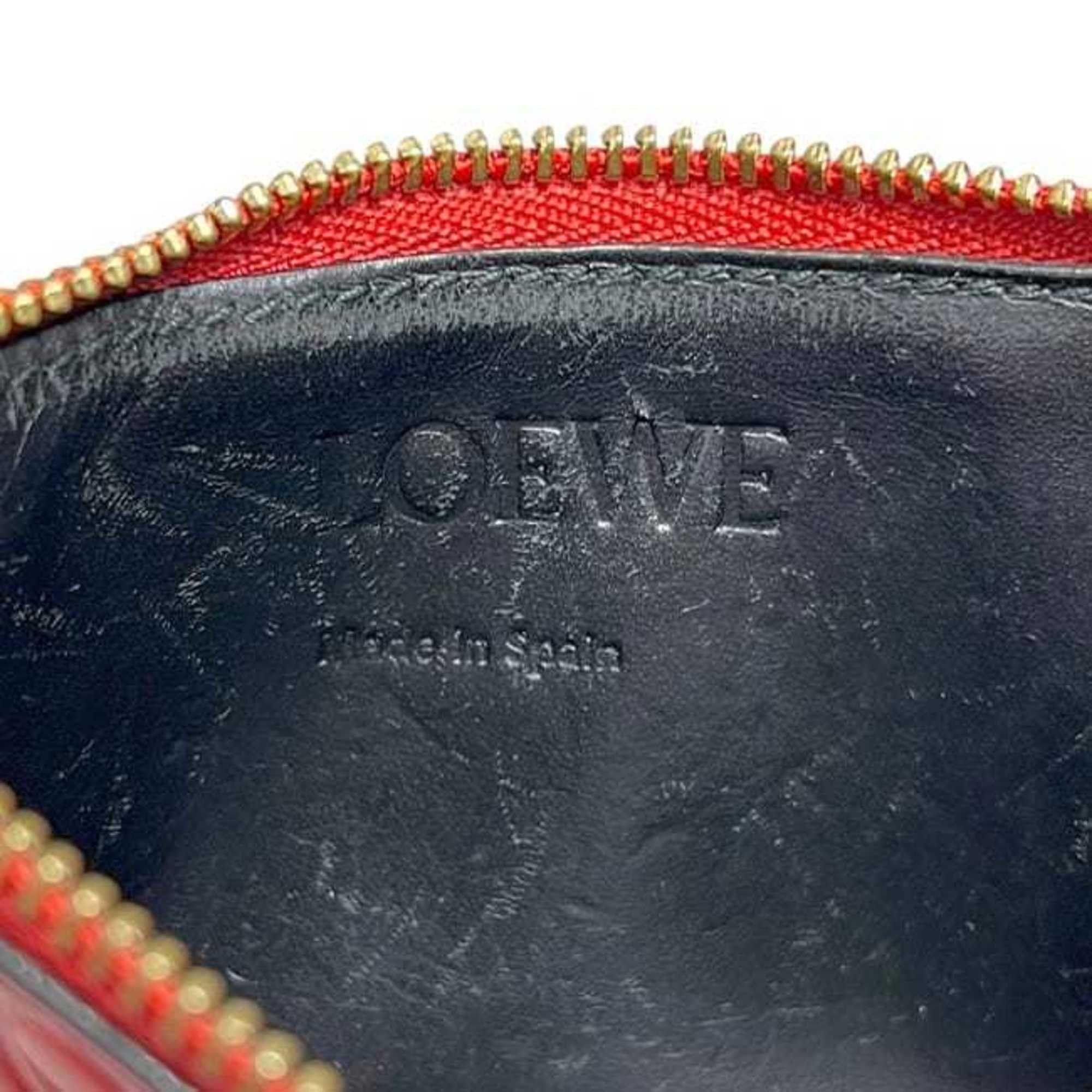 Loewe Loewe coin case ec-24453, red, repeat anagram pattern C499Z40X04, L-shaped, leather, embossed, engraved, mini wallet, for men and women, 051703 Size ONE SIZE - 4 Thumbnail