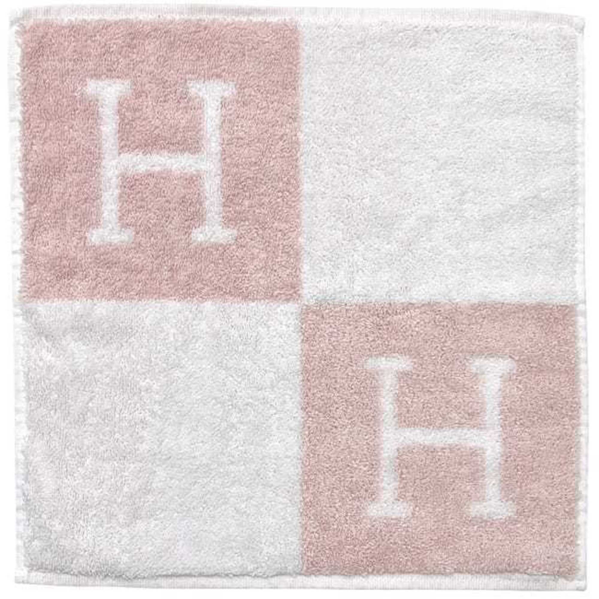 Hermes Hermes Hermès towel set (ec-24541) in pink and white. 102192M-02 101300M-16. Unused. 100% cotton. Also suitable for children's H white face towels. Suitable girls boys. Size ONE SIZE - 5 Thumbnail