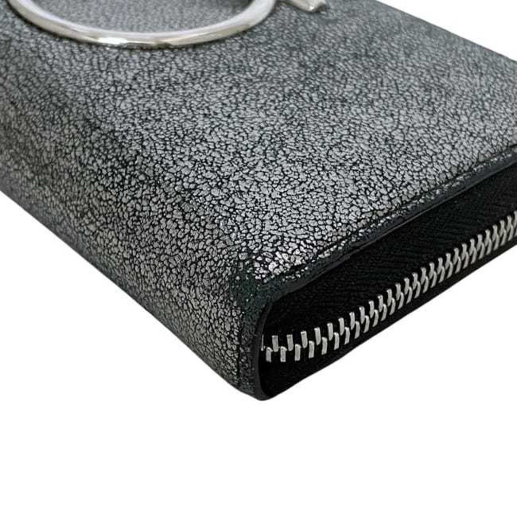 Salvatore Ferragamo Salvatore Ferragamo round long wallet ec-24560 metallic silver Gancini JL-22 D291 leather with hardware and glitter. Size ONE SIZE - 5 Thumbnail