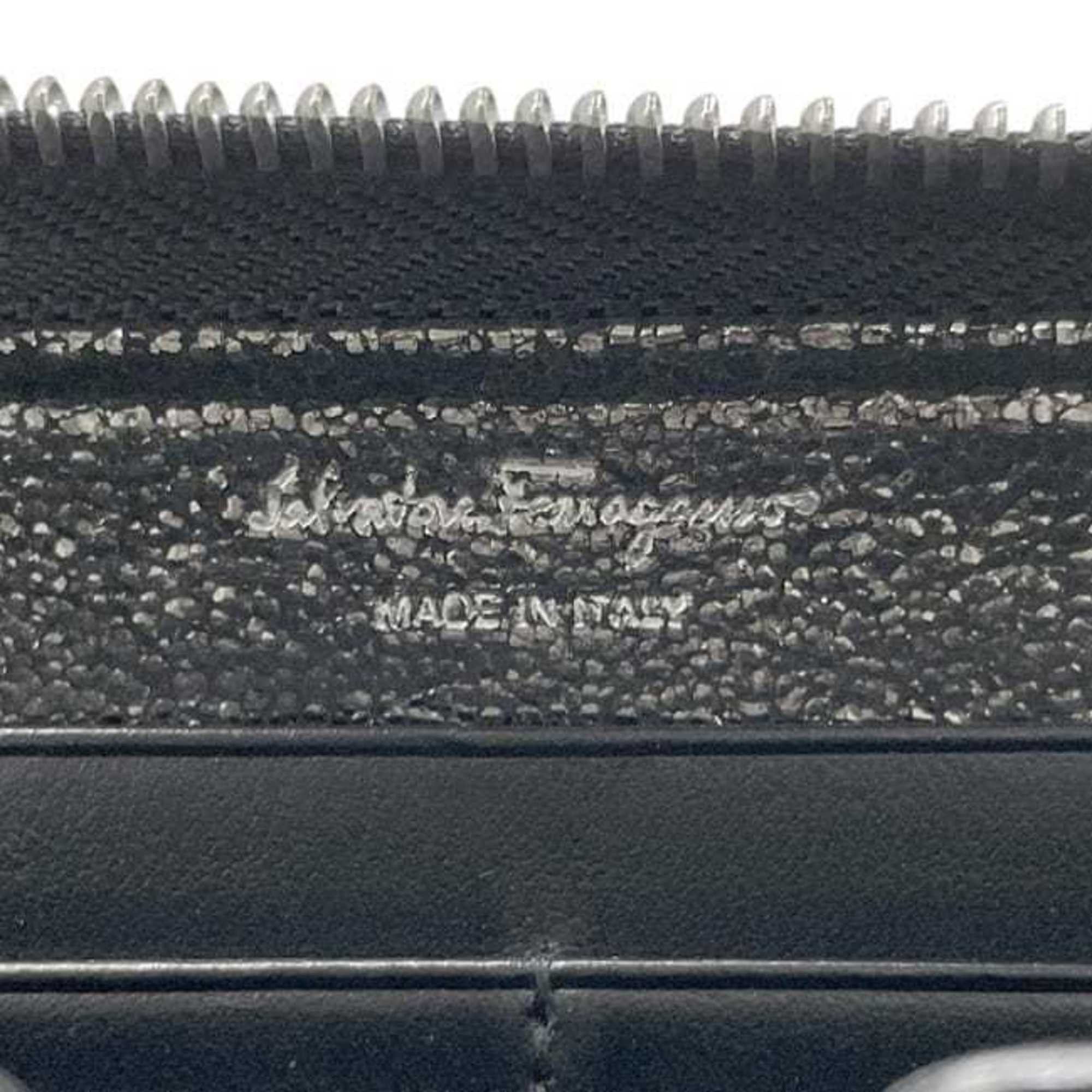 Salvatore Ferragamo Salvatore Ferragamo round long wallet ec-24560 metallic silver Gancini JL-22 D291 leather with hardware and glitter. Size ONE SIZE - 10 Thumbnail
