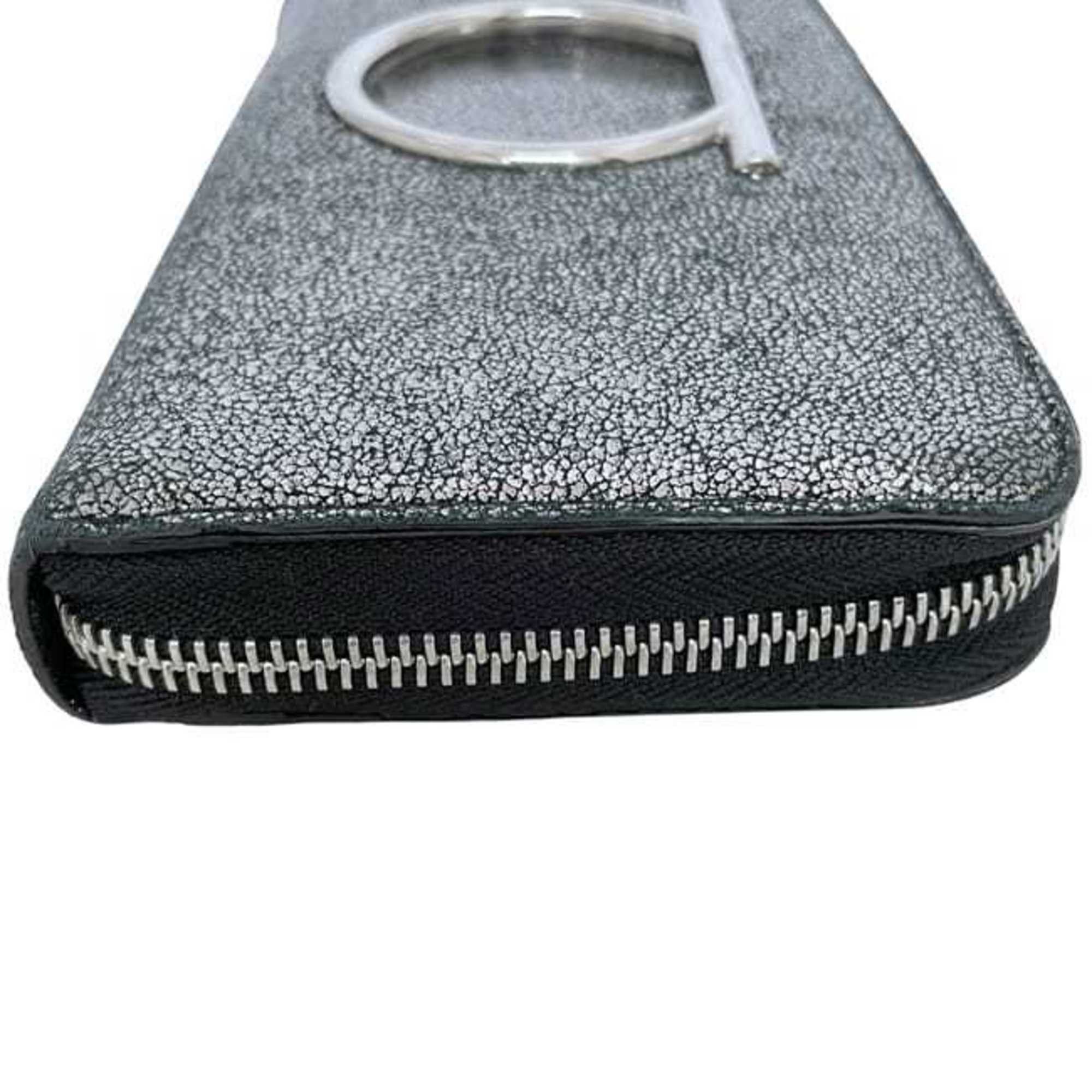 Salvatore Ferragamo Salvatore Ferragamo round long wallet ec-24560 metallic silver Gancini JL-22 D291 leather with hardware and glitter. Size ONE SIZE - 6 Thumbnail