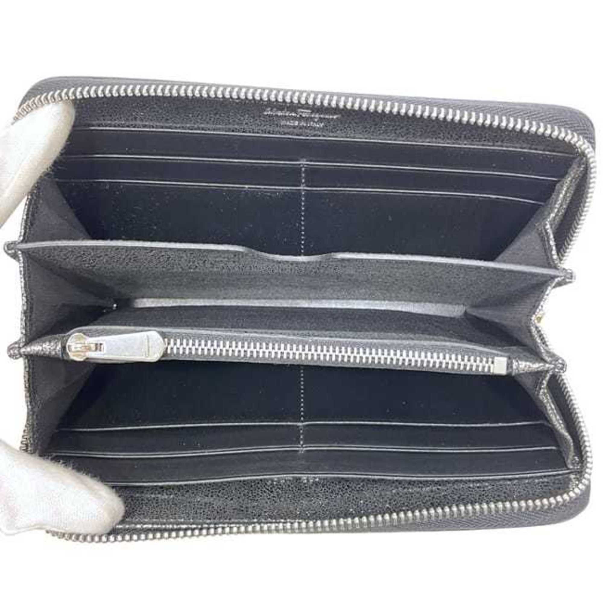 Salvatore Ferragamo Salvatore Ferragamo round long wallet ec-24560 metallic silver Gancini JL-22 D291 leather with hardware and glitter. Size ONE SIZE - 8 Thumbnail