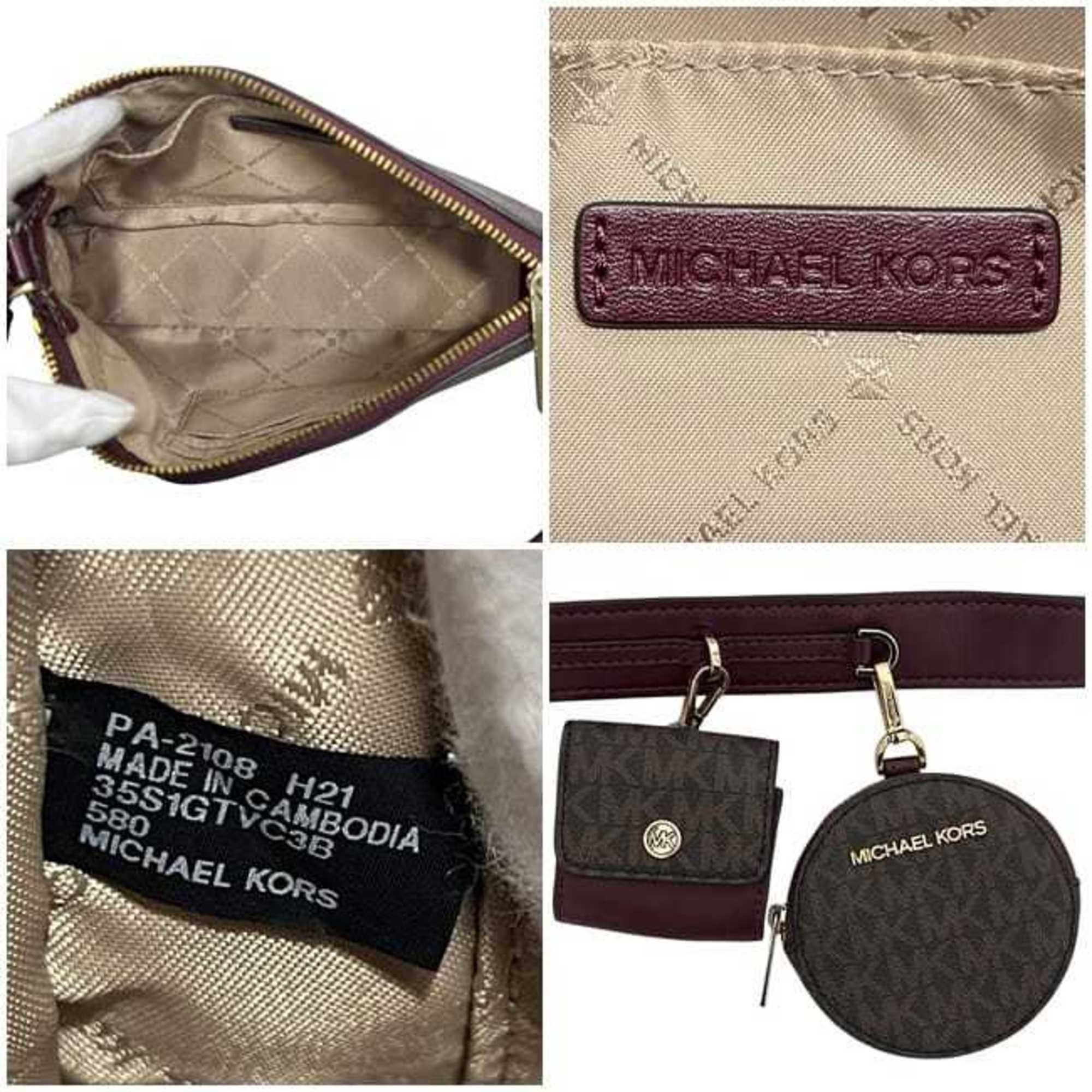 Michael Kors Michael Kors Jet Set Shoulder Bag f-24551 Brown/Bordeaux 35S1GTVC3B PVC Leather Crossbody Brown Women's ec-24551 Size ONE SIZE - 4 Thumbnail