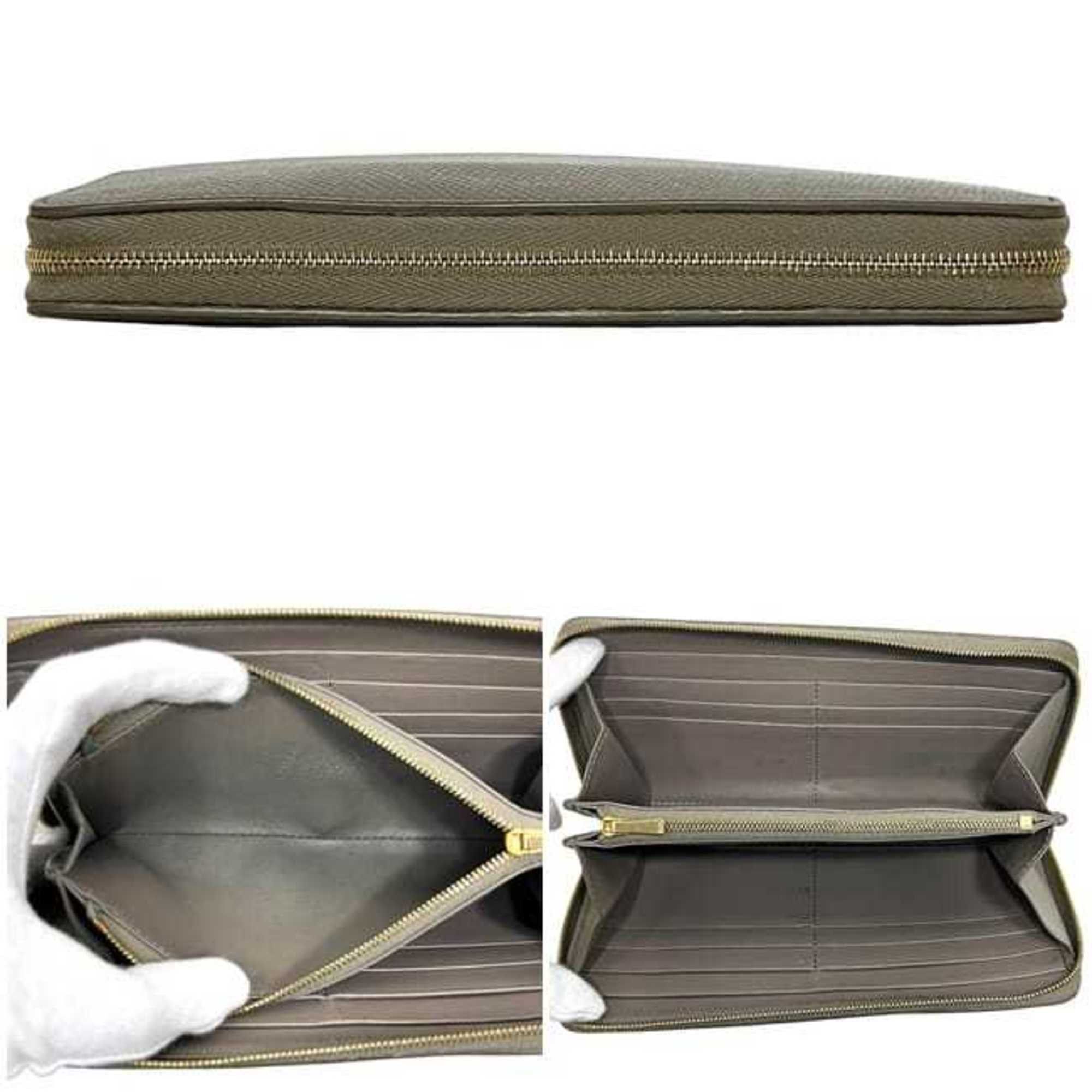 Celine Celine Round Large Zip Wallet (ec-24472) Gray (10B553BEL.10BL) Leather (S-SD-3241) CELINE Grained Long for Men and Women Size ONE SIZE - 4 Thumbnail