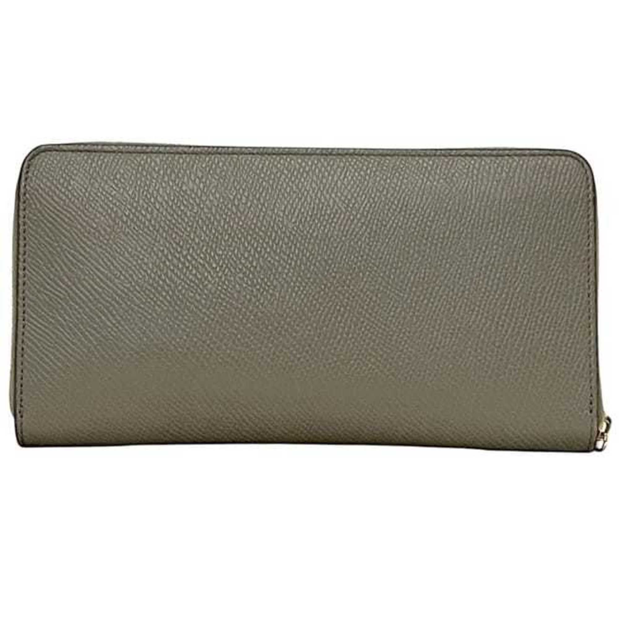 Celine Celine Round Large Zip Wallet (ec-24472) Gray (10B553BEL.10BL) Leather (S-SD-3241) CELINE Grained Long for Men and Women Size ONE SIZE - 3 Thumbnail